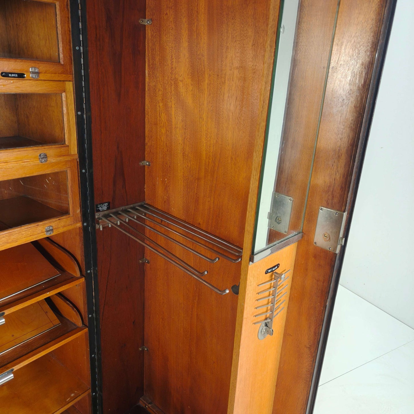 C1920s Mahogany and Oak Compactom Ltd Gentleman’s Wardrobe C1920s Mahogany and Oak Compactom Ltd Gentleman’s Wardrobe