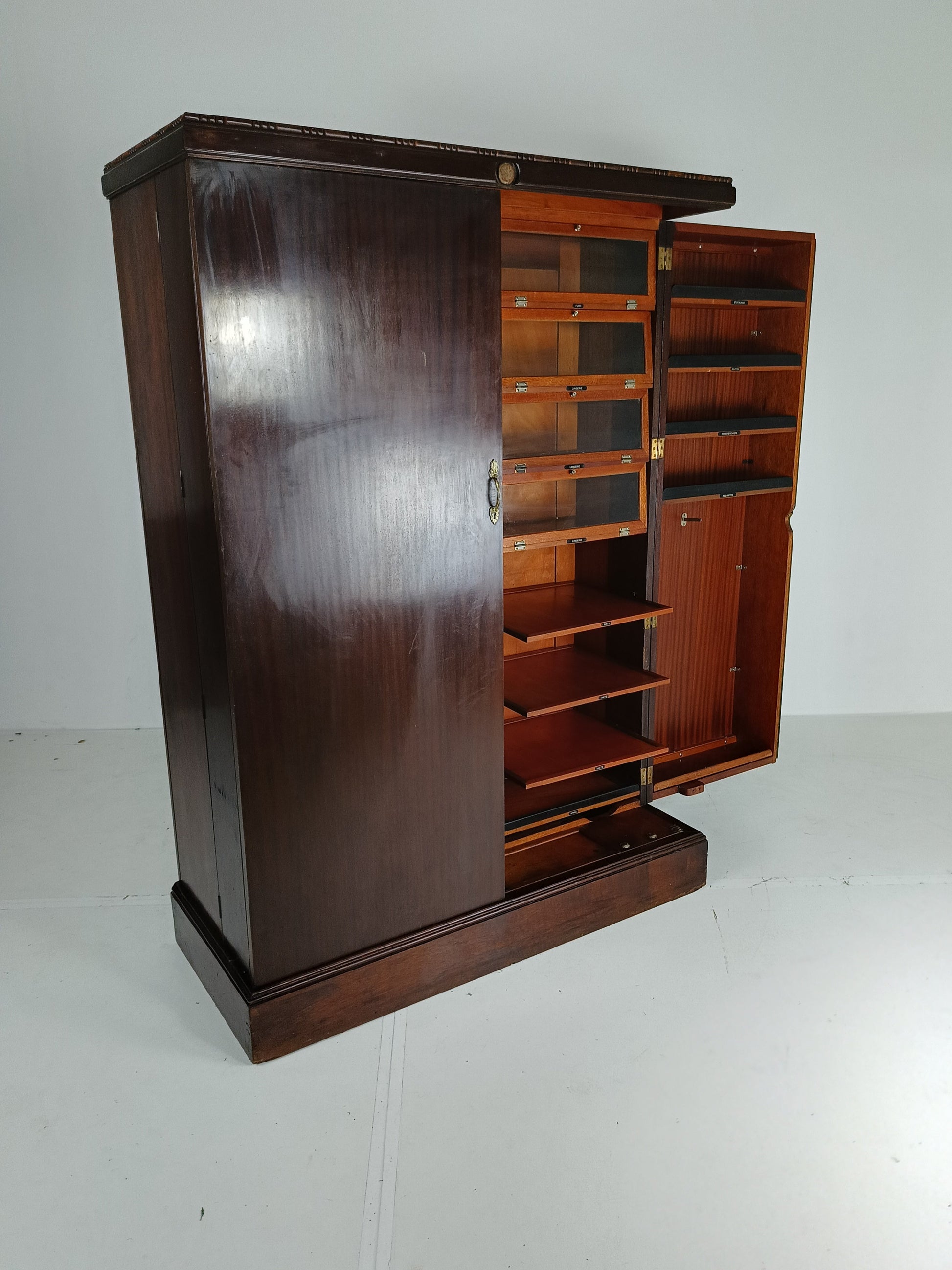 1920s, Mahogany and Oak Compactom Ltd Ladies Wardrobe 1920s, Mahogany and Oak Compactom Ltd Ladies Wardrobe