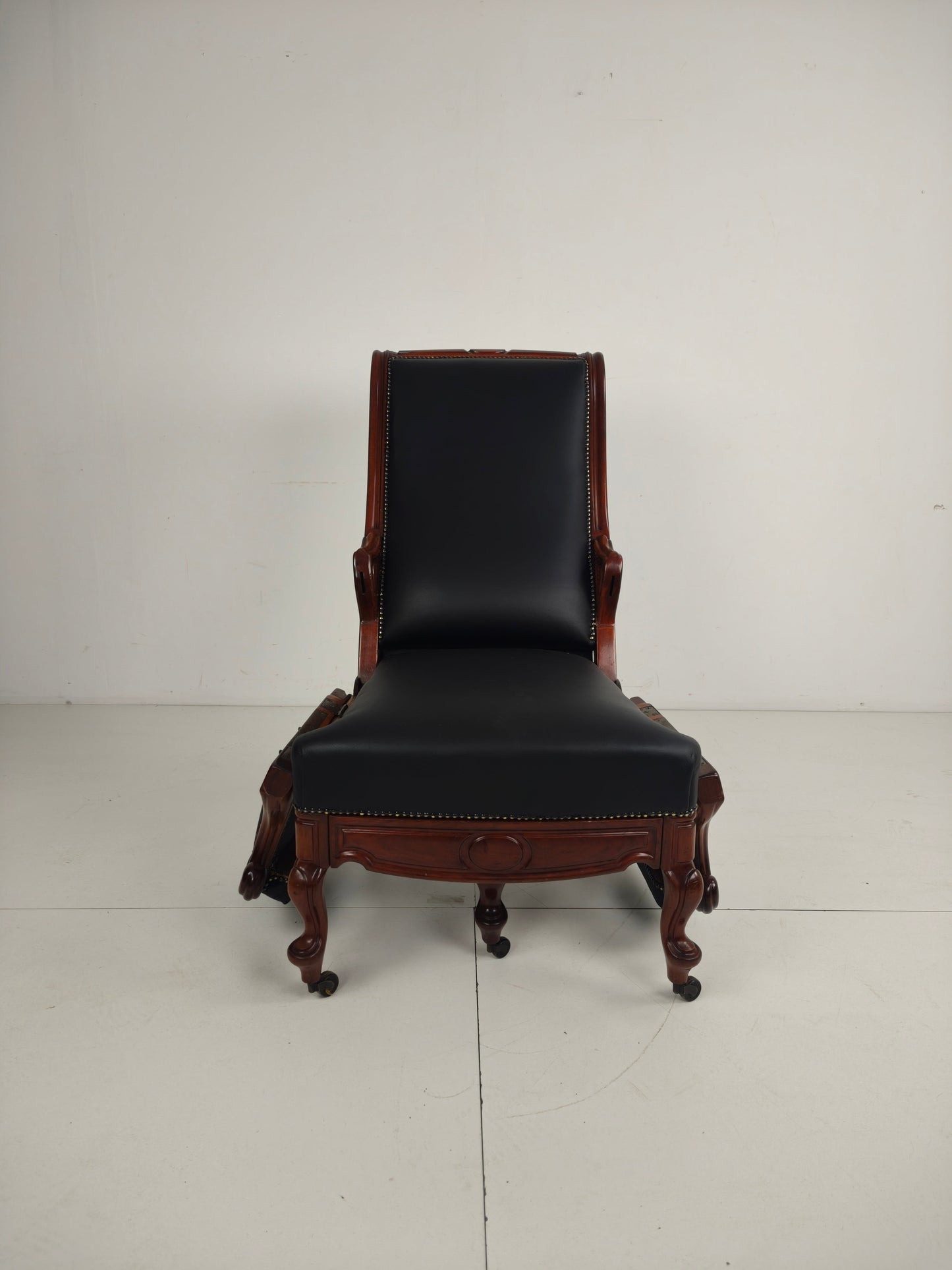 19th Century Antique Library Chair by Horrix – Black Leather 19th Century Antique Library Chair by Horrix – Black Leather