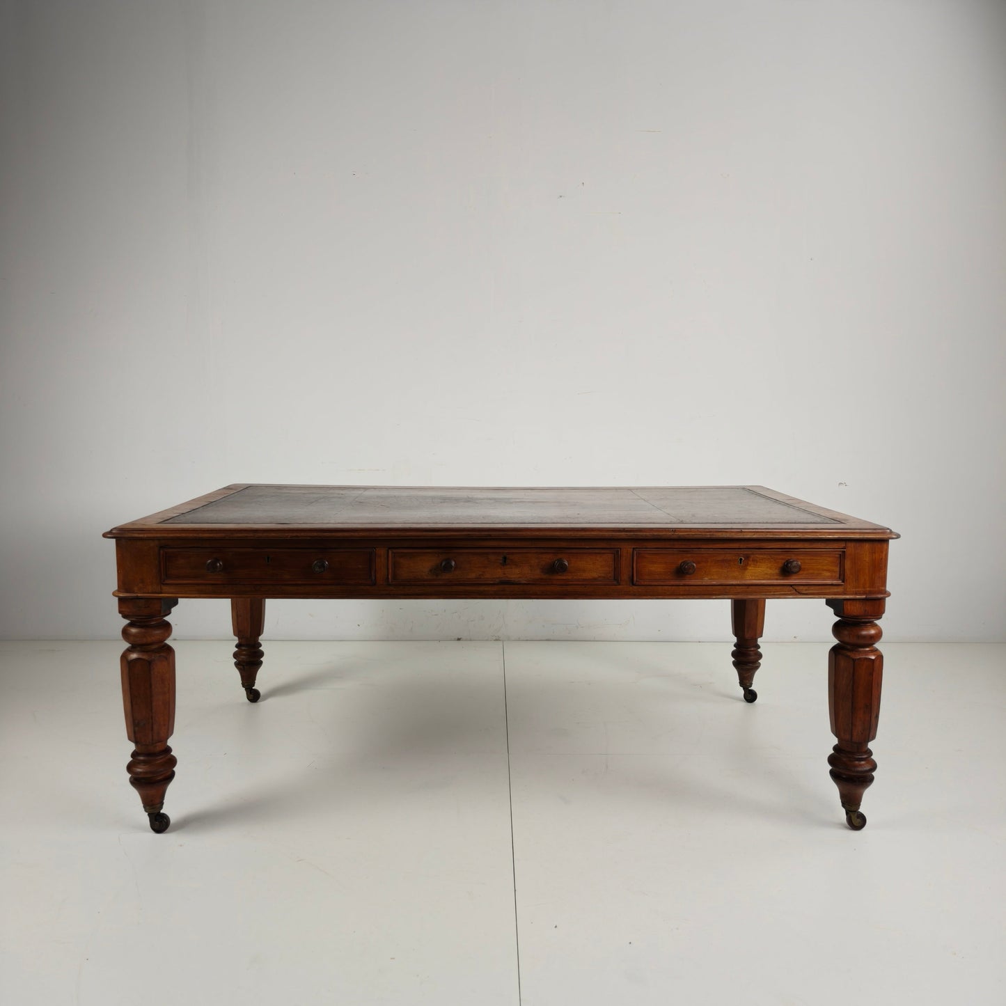 19th Century English Double-Sided Partner Desk / Writing Table by S. & H.; Jewell, A. 19th Century English Double-Sided Partner Desk / Writing Table by S. & H.; Jewell, A.