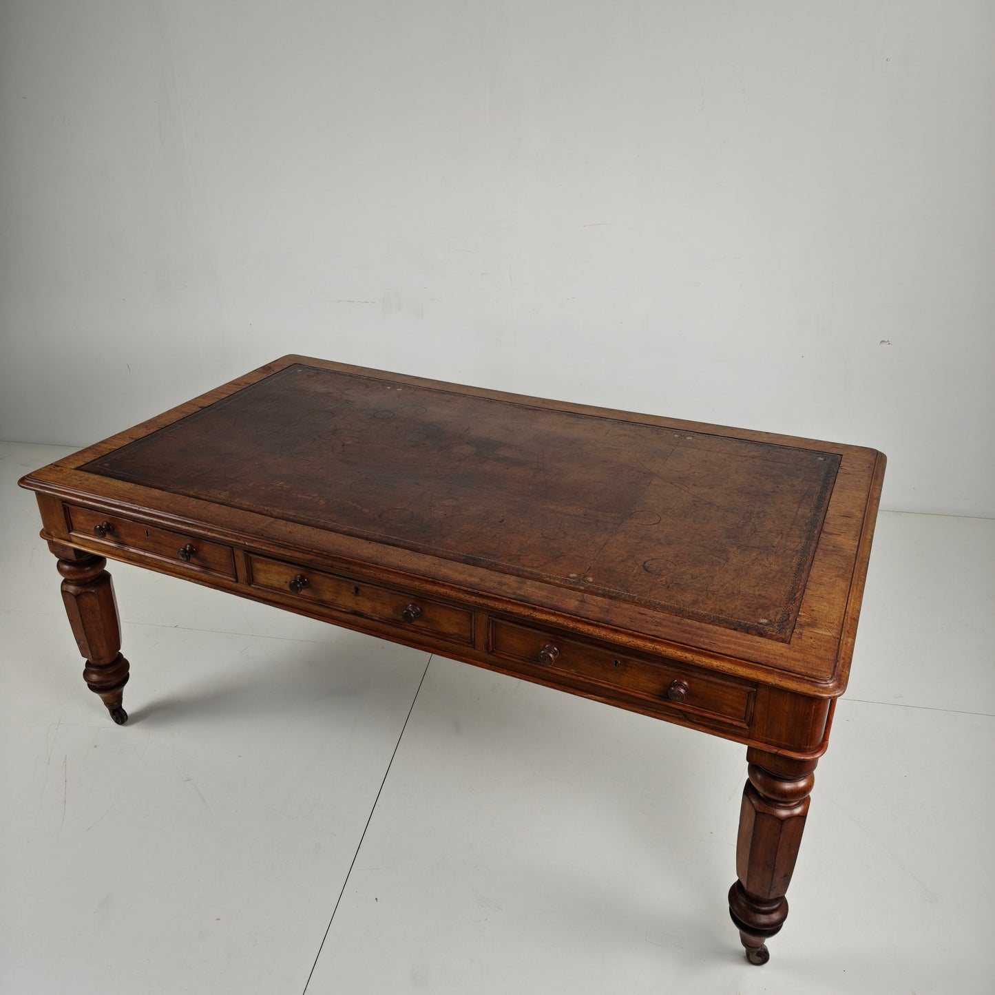 19th Century English Double-Sided Partner Desk / Writing Table by S. & H.; Jewell, A. 19th Century English Double-Sided Partner Desk / Writing Table by S. & H.; Jewell, A.