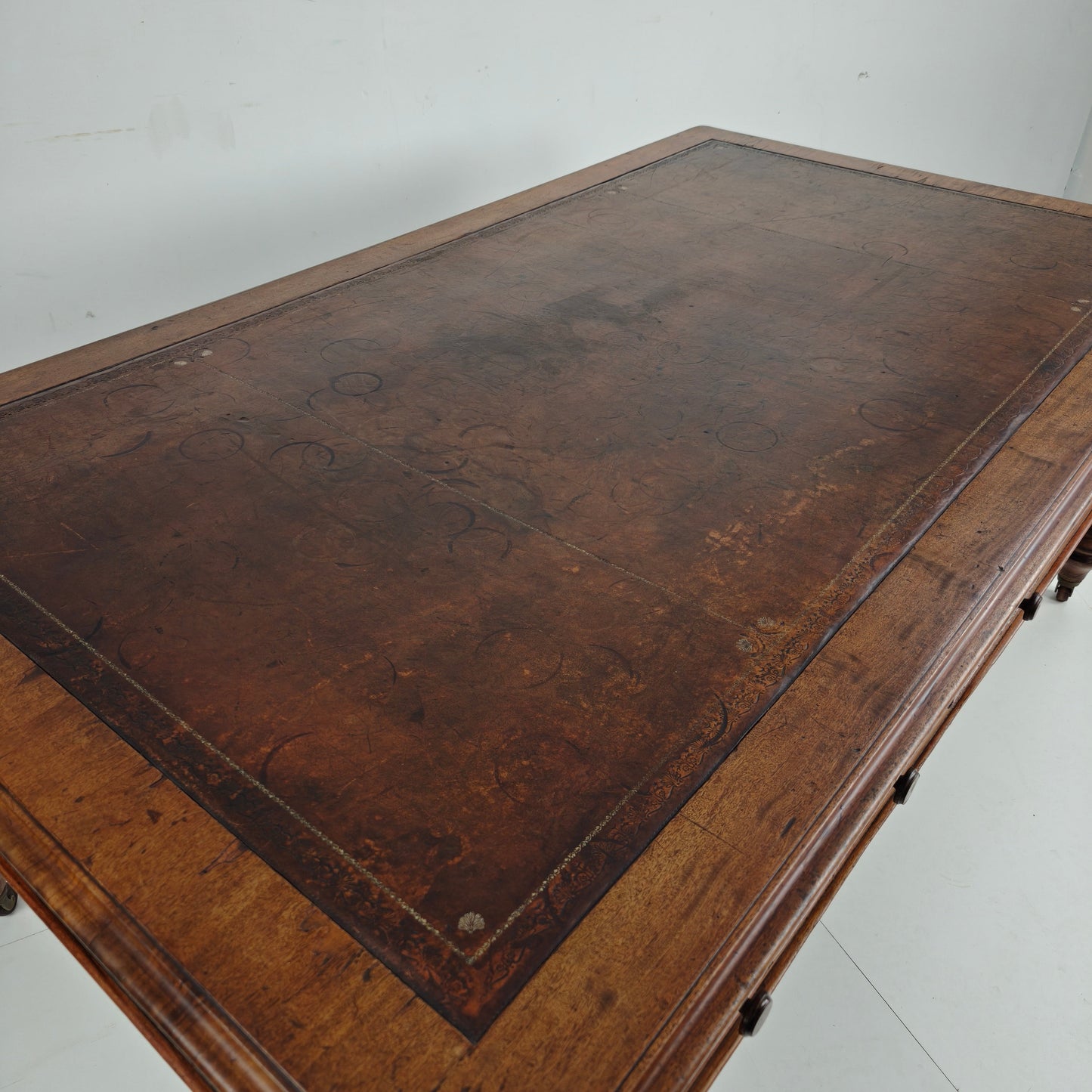 19th Century English Double-Sided Partner Desk / Writing Table by S. & H.; Jewell, A. 19th Century English Double-Sided Partner Desk / Writing Table by S. & H.; Jewell, A.