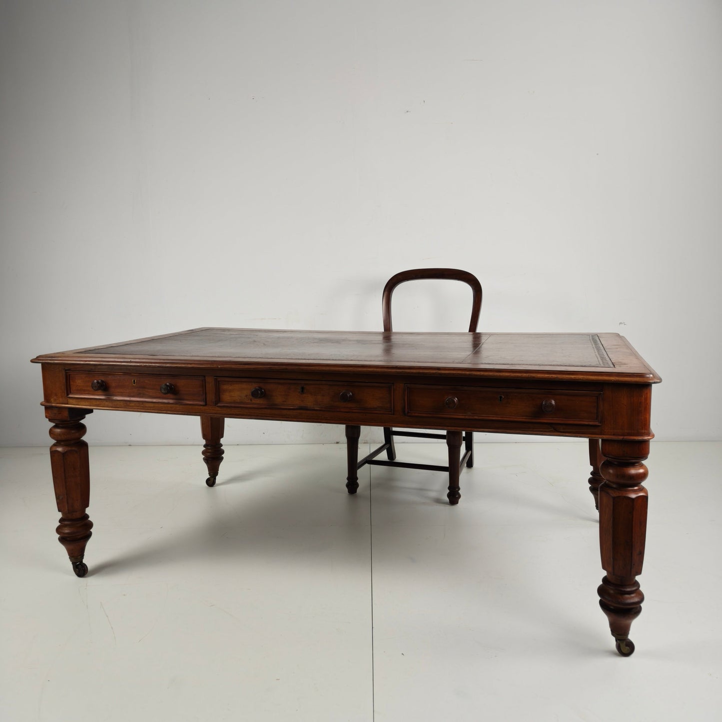 19th Century English Double-Sided Partner Desk / Writing Table by S. & H.; Jewell, A. 19th Century English Double-Sided Partner Desk / Writing Table by S. & H.; Jewell, A.