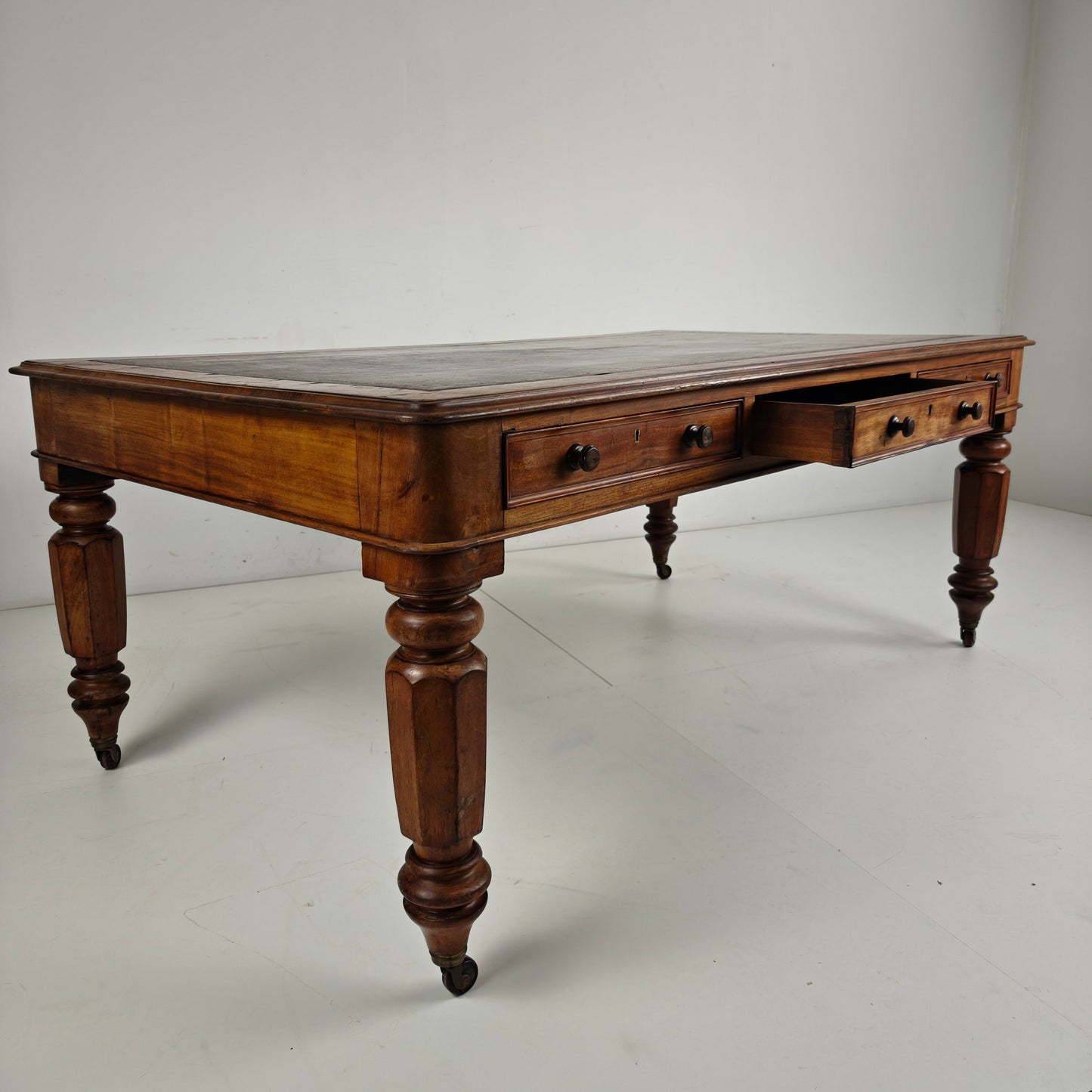 19th Century English Double-Sided Partner Desk / Writing Table by S. & H.; Jewell, A. 19th Century English Double-Sided Partner Desk / Writing Table by S. & H.; Jewell, A.