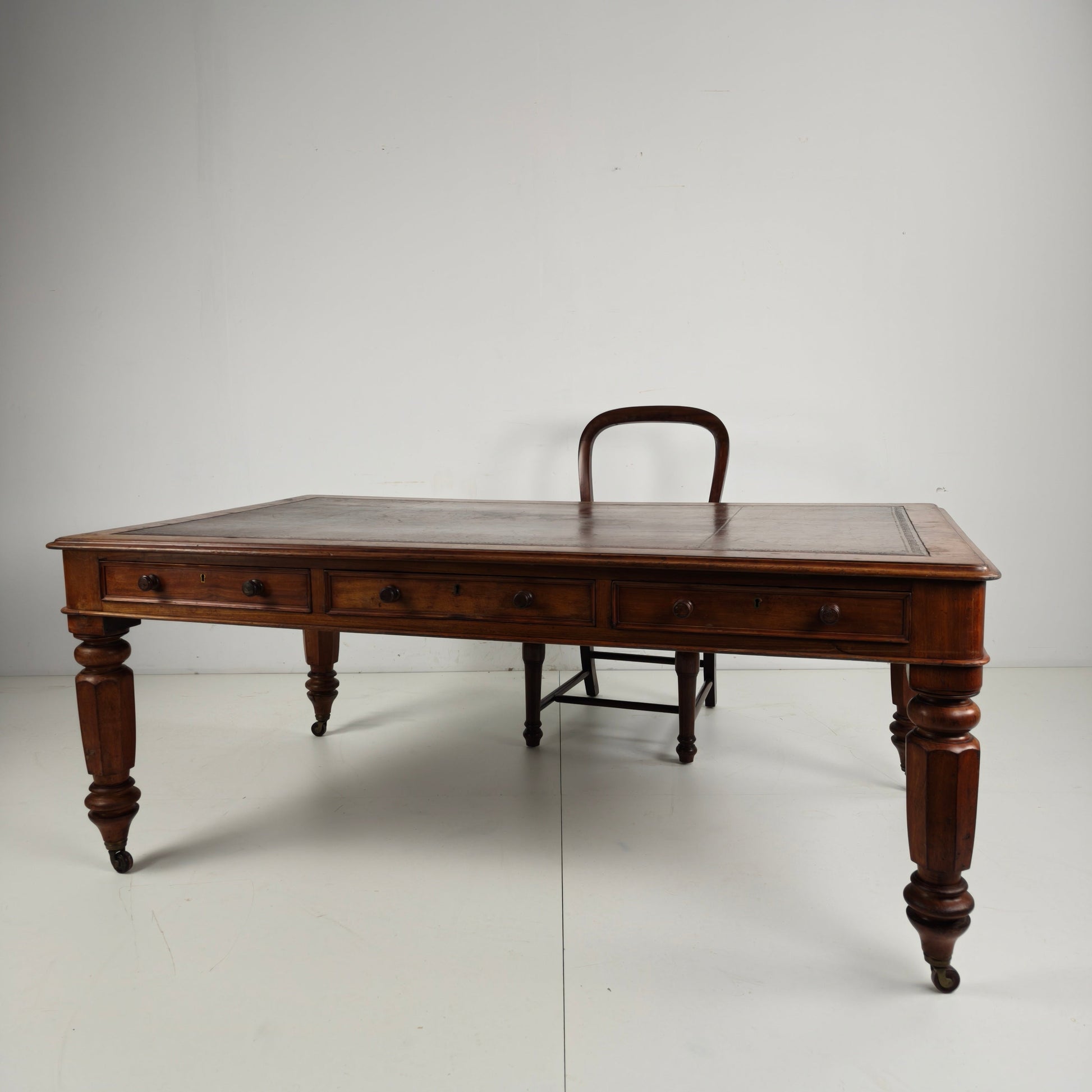 19th Century English Double-Sided Partner Desk / Writing Table by S. & H.; Jewell, A. 19th Century English Double-Sided Partner Desk / Writing Table by S. & H.; Jewell, A.
