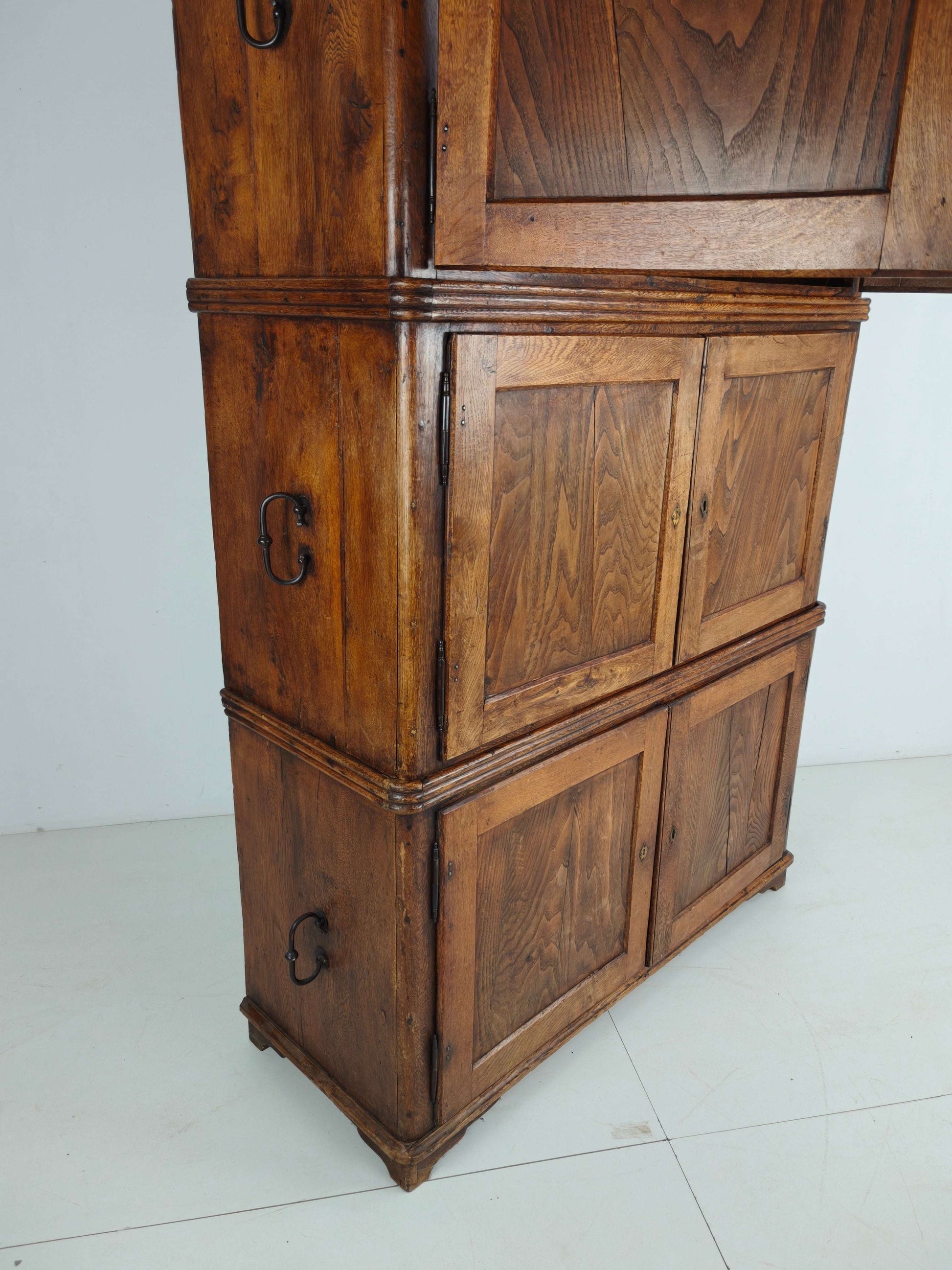 19th Century European Pine Campaign Cabinet / Chest-on-Chest 19th Century European Pine Campaign Cabinet / Chest-on-Chest