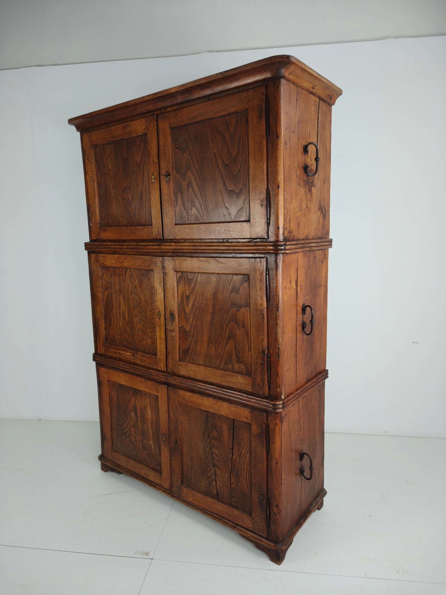 19th Century European Pine Campaign Cabinet / Chest-on-Chest 19th Century European Pine Campaign Cabinet / Chest-on-Chest