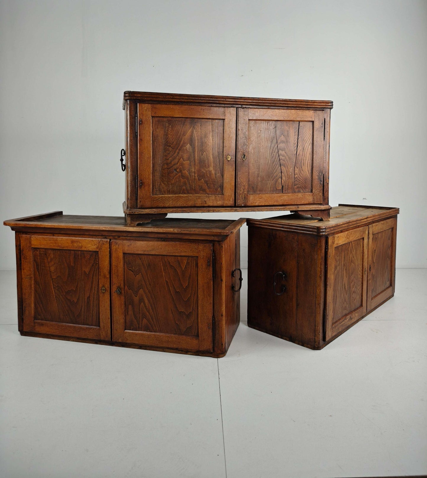 19th Century European Pine Campaign Cabinet / Chest-on-Chest 19th Century European Pine Campaign Cabinet / Chest-on-Chest
