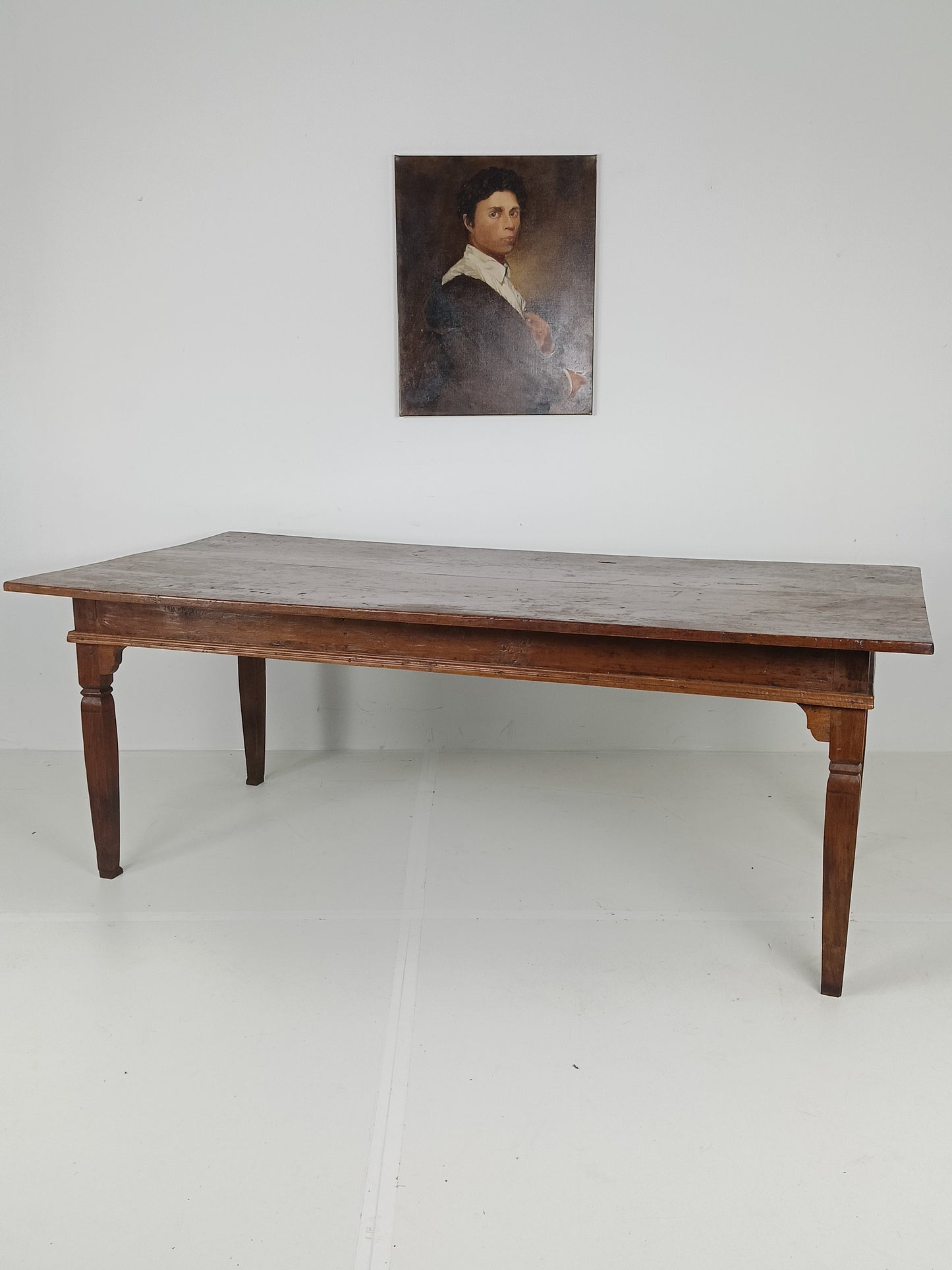 19th Century Table Top With Colonial Table Base 19th Century Table Top With Colonial Table Base
