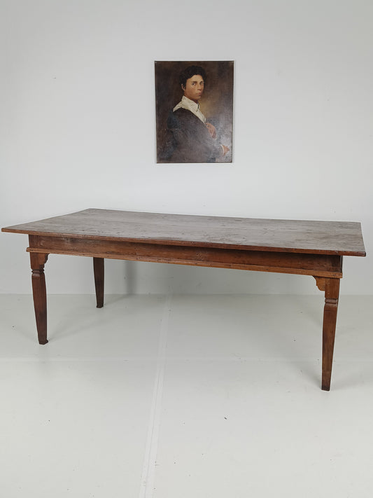 19th Century Table Top With Colonial Table Base 19th Century Table Top With Colonial Table Base