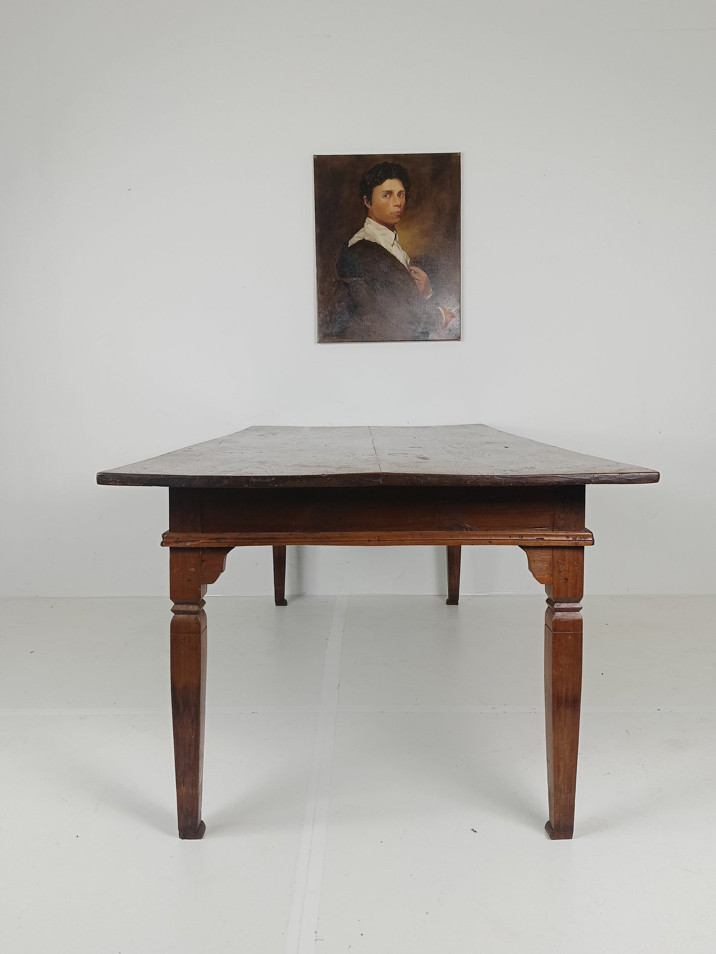 19th Century Table Top With Colonial Table Base 19th Century Table Top With Colonial Table Base