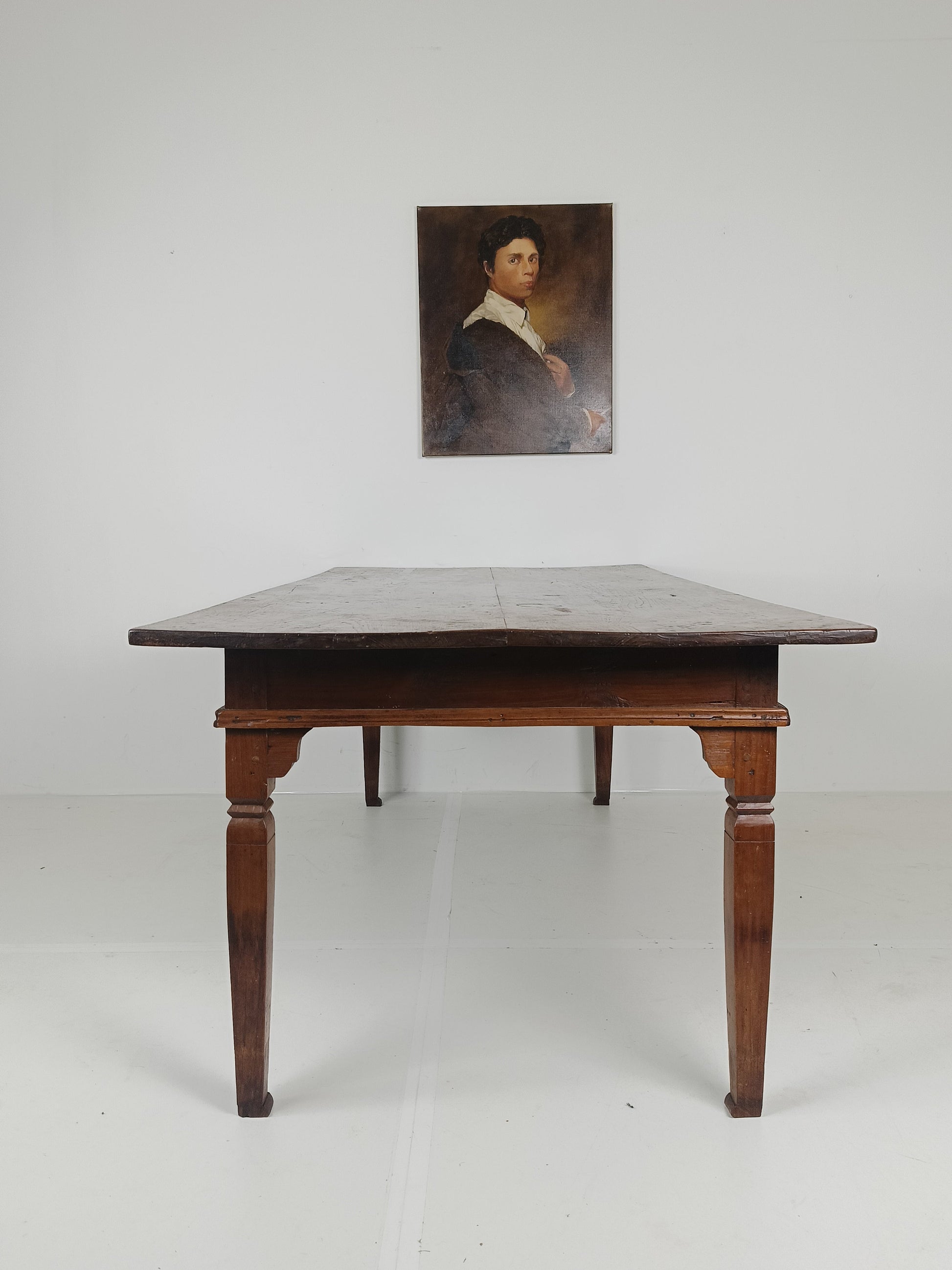 19th Century Table Top With Colonial Table Base 19th Century Table Top With Colonial Table Base