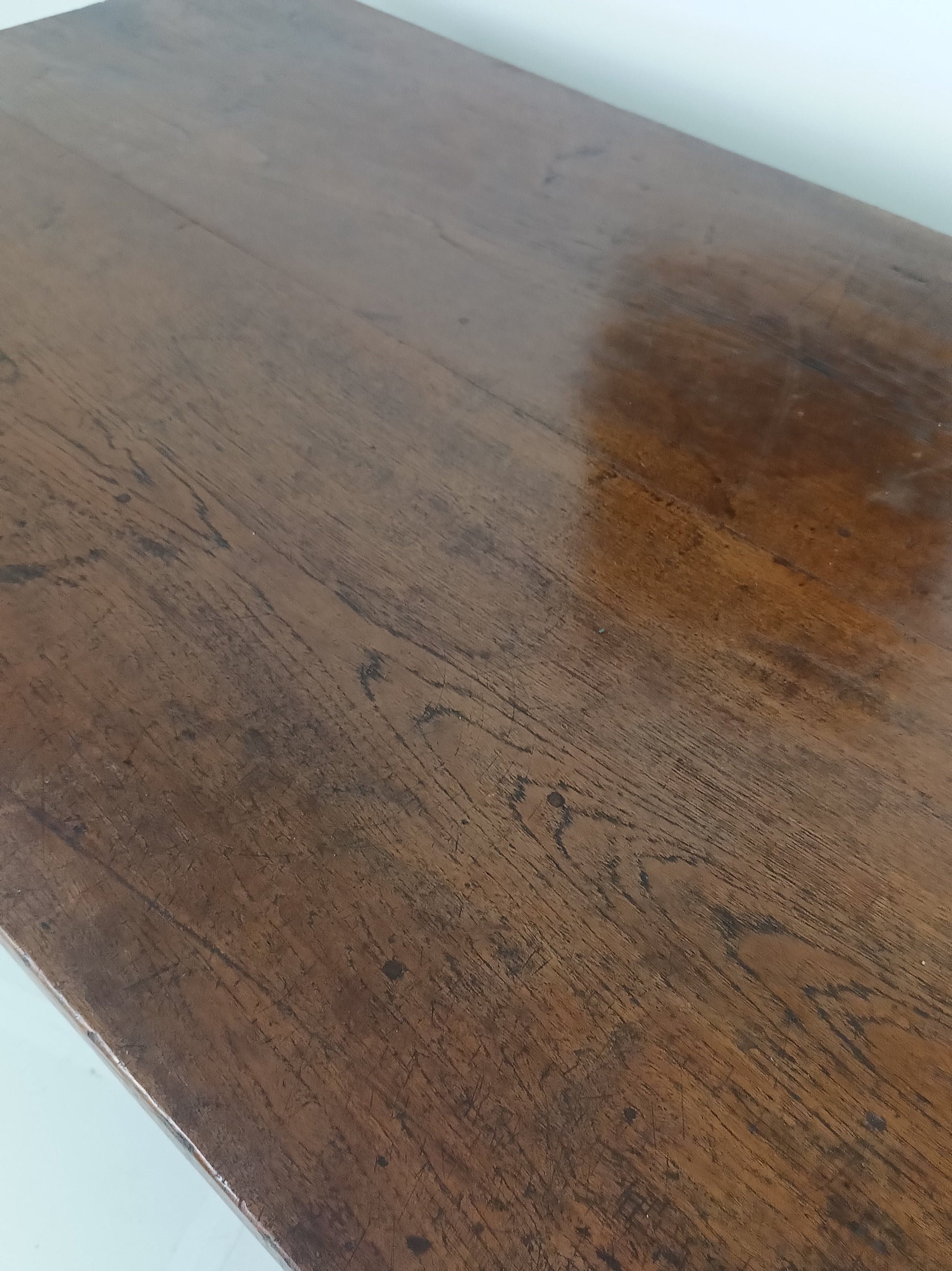 19th Century Table Top With Colonial Table Base 19th Century Table Top With Colonial Table Base