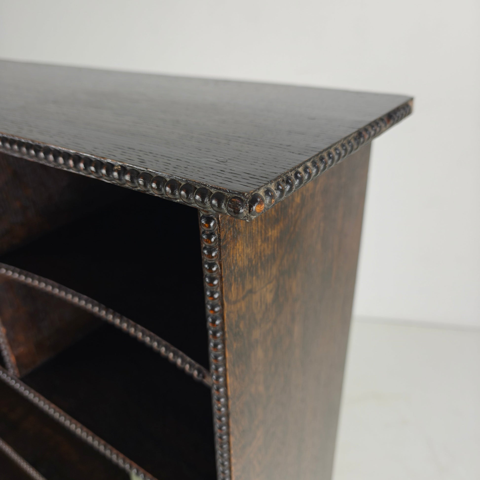 20th Century Open Bookcase with Bead Motif 20th Century Open Bookcase with Bead Motif