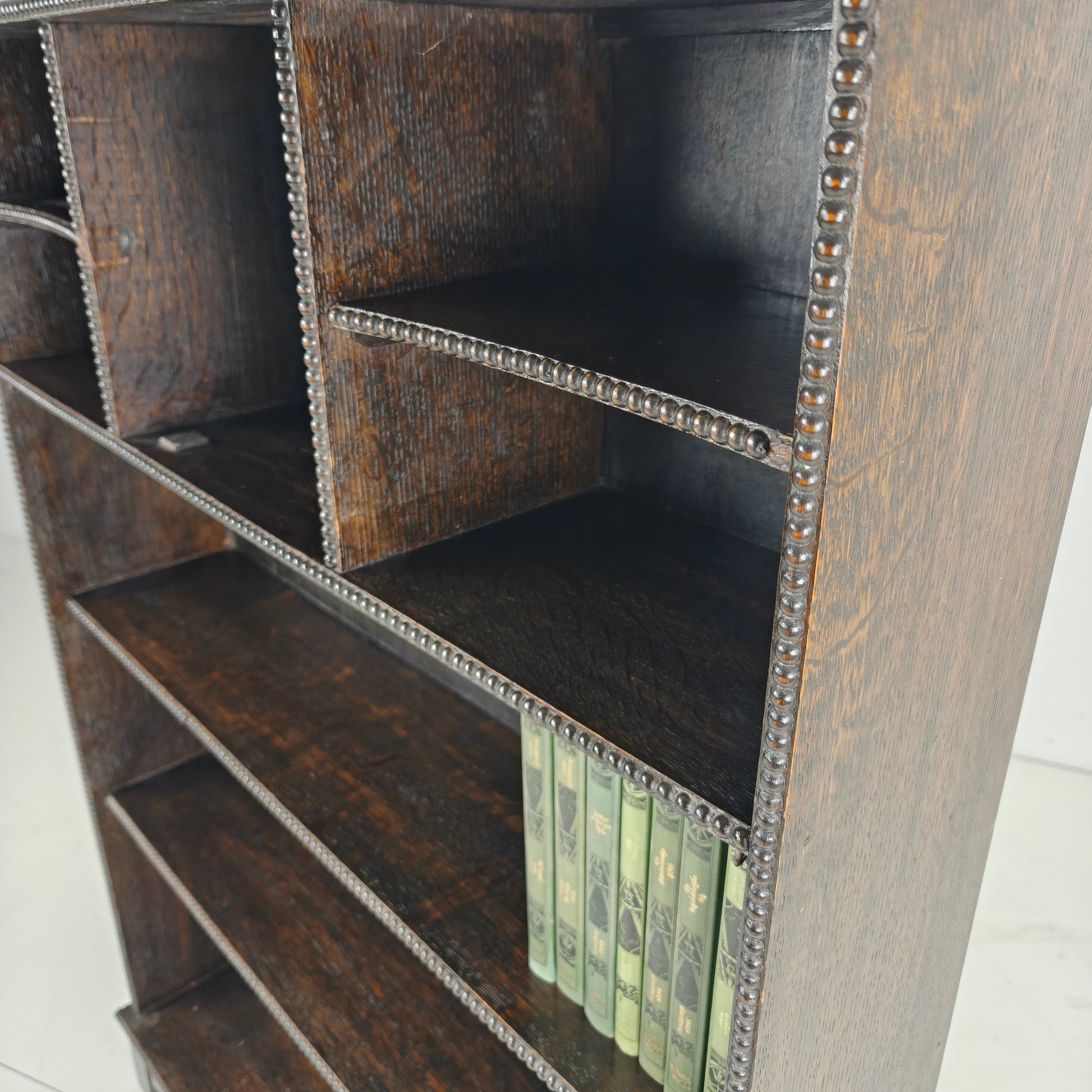20th Century Open Bookcase with Bead Motif 20th Century Open Bookcase with Bead Motif