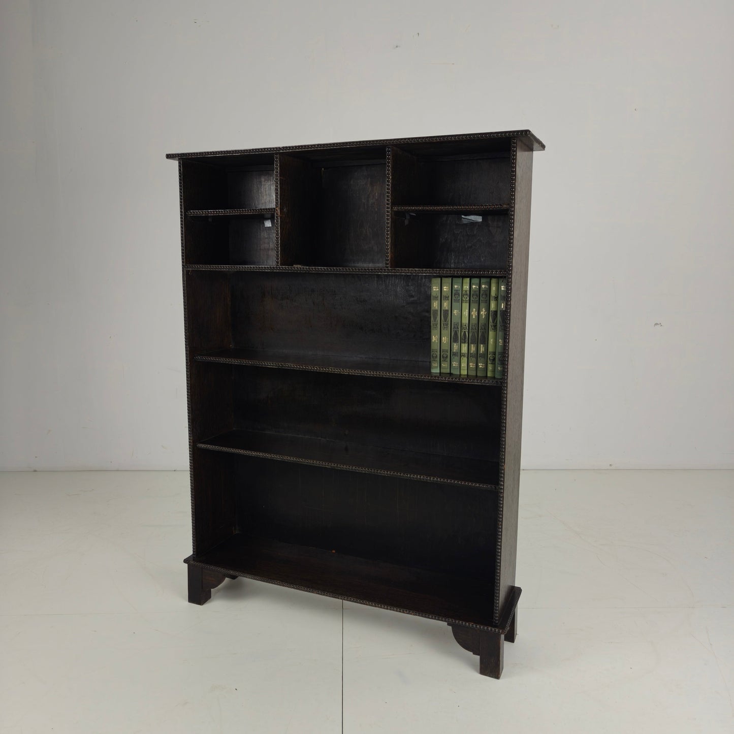 20th Century Open Bookcase with Bead Motif 20th Century Open Bookcase with Bead Motif