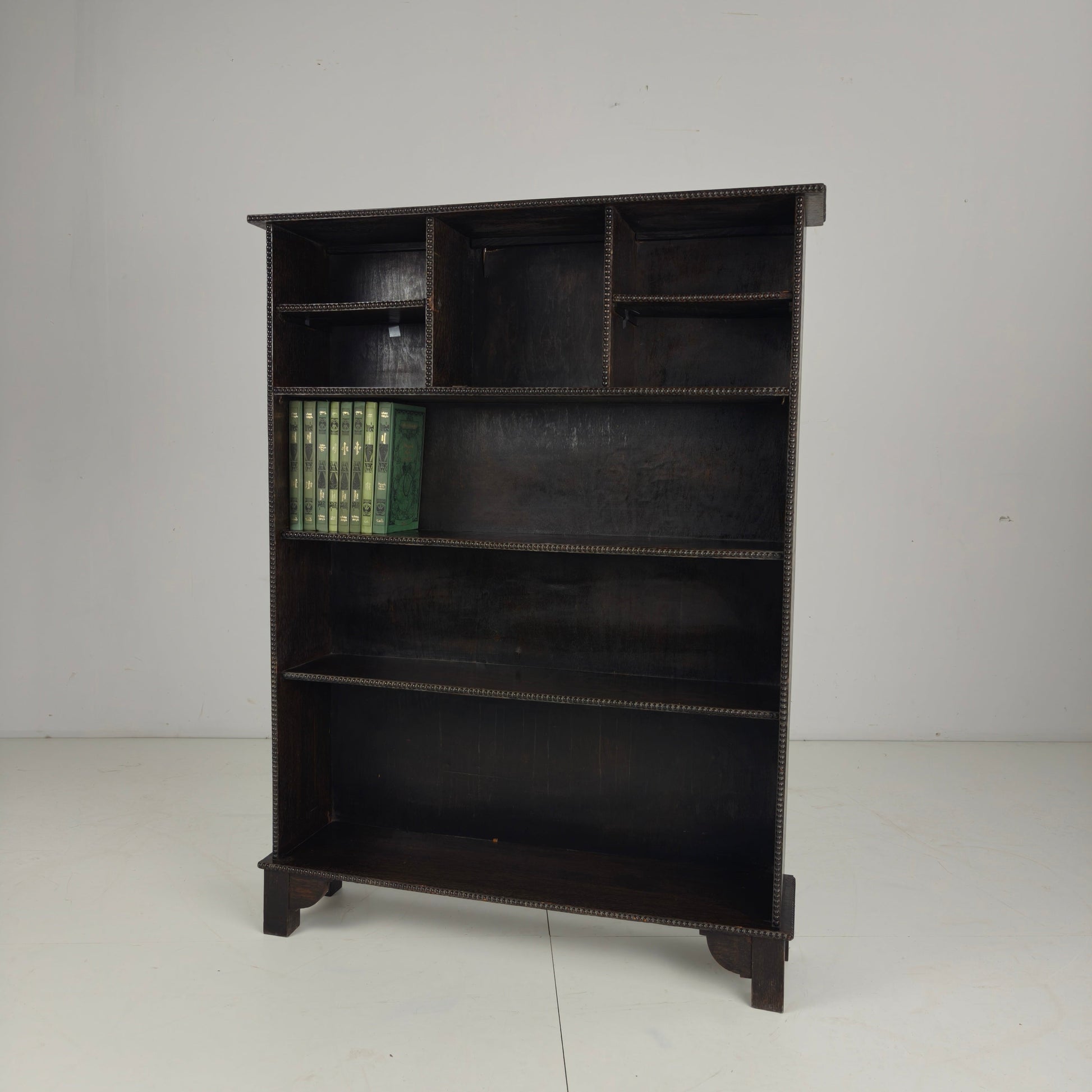 20th Century Open Bookcase with Bead Motif 20th Century Open Bookcase with Bead Motif