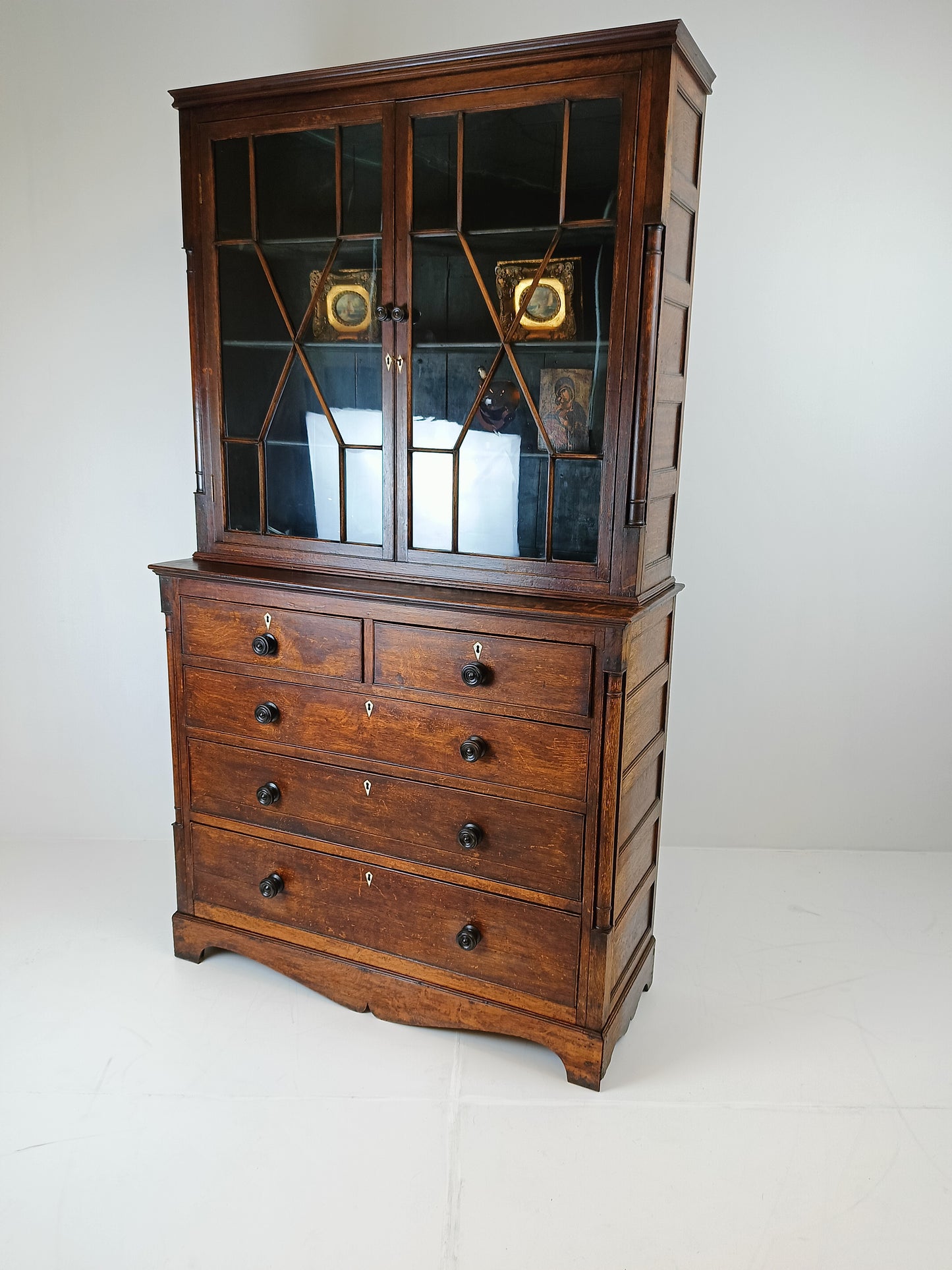 Antique English Bookcase / Display Cabinet