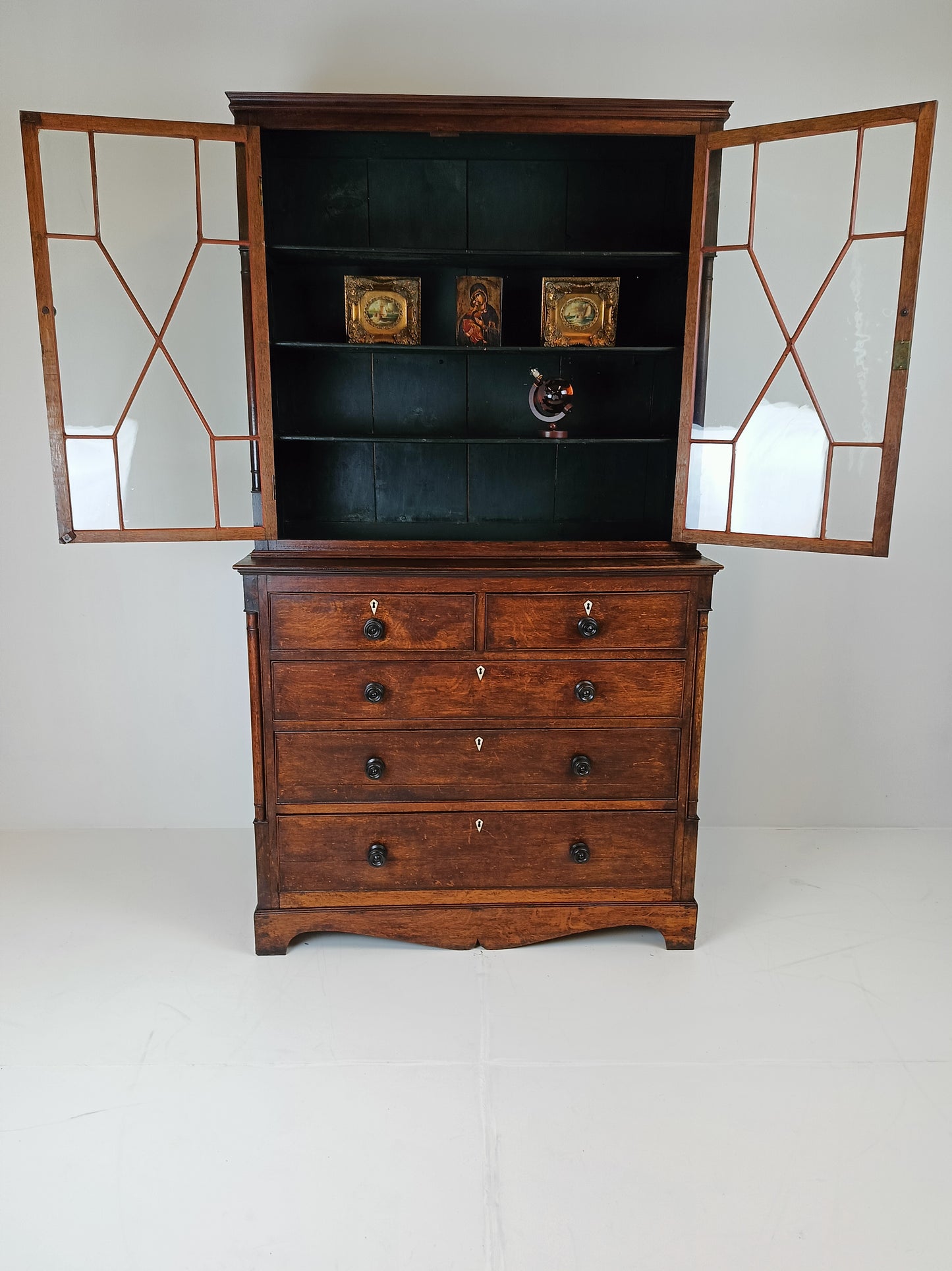 Antique English Bookcase / Display Cabinet