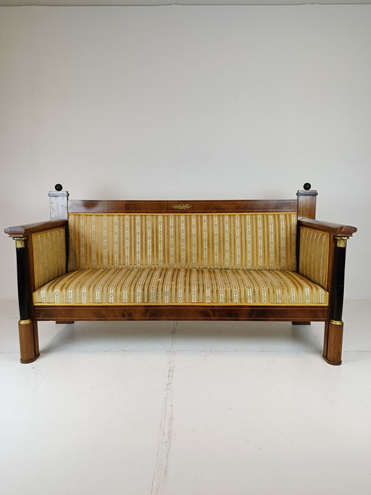 French Antique Empire Sofa/ Hall Bench