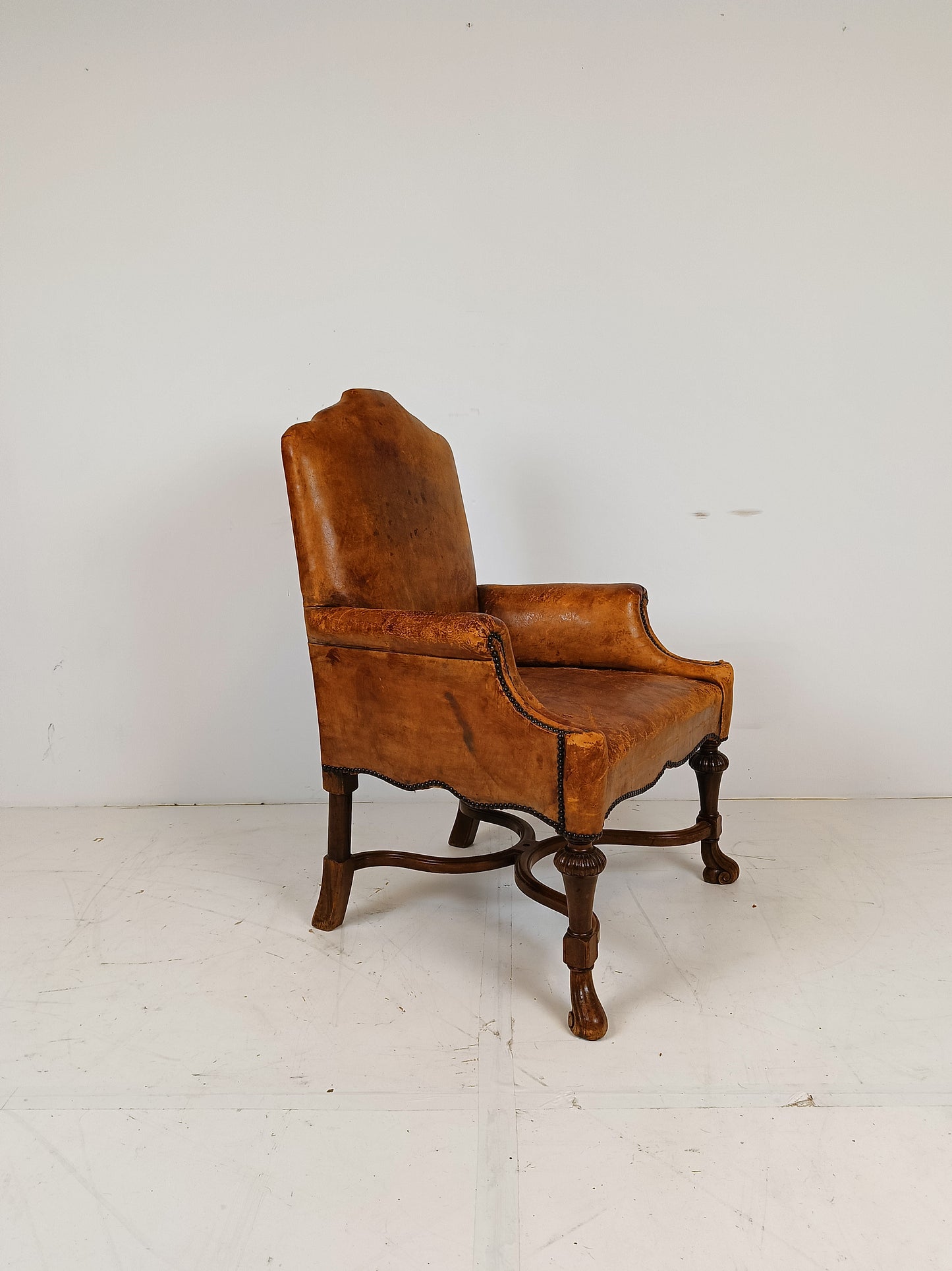 Chippendale Sheep Leather Arm Chair