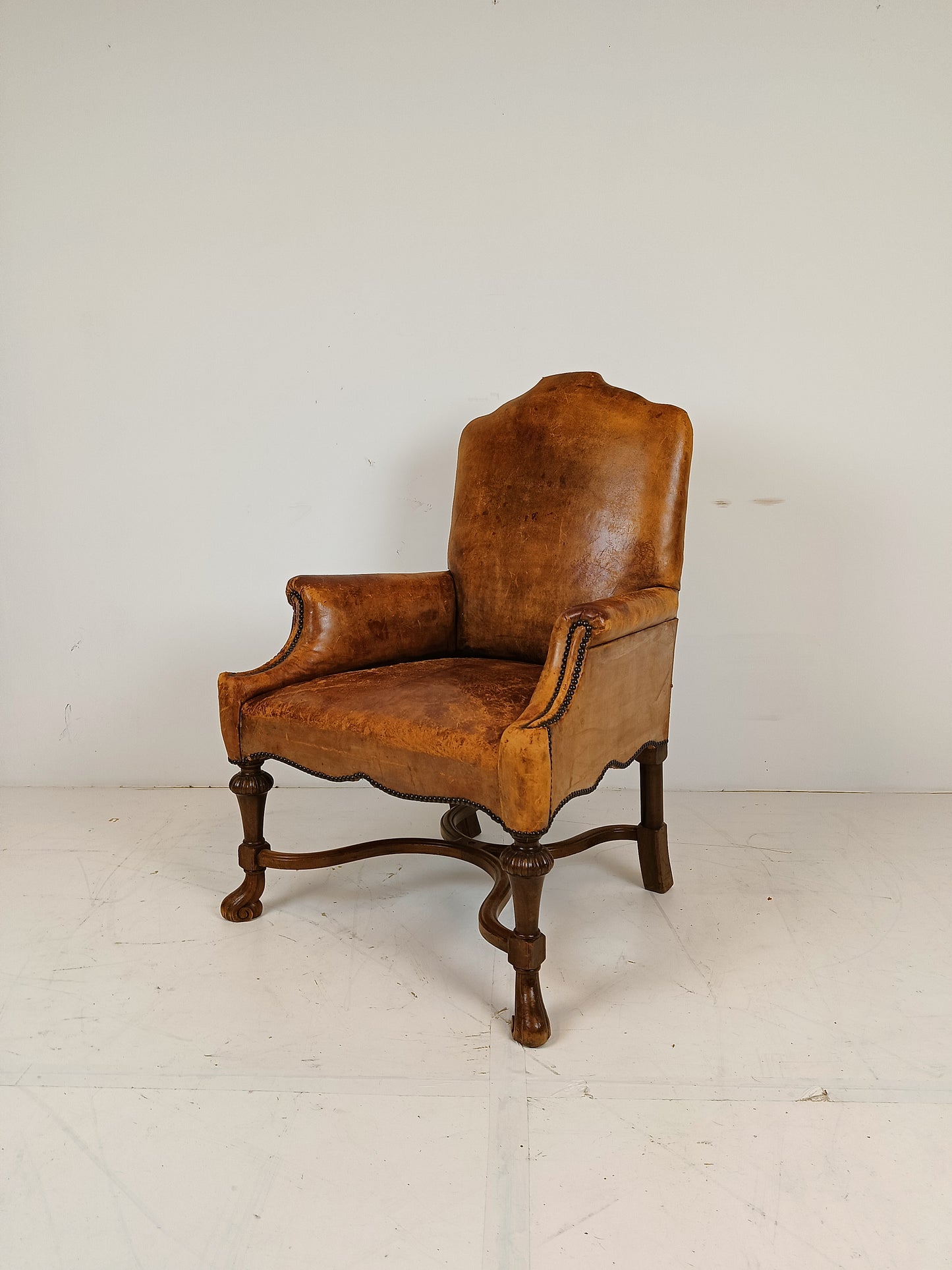 Chippendale Sheep Leather Arm Chair