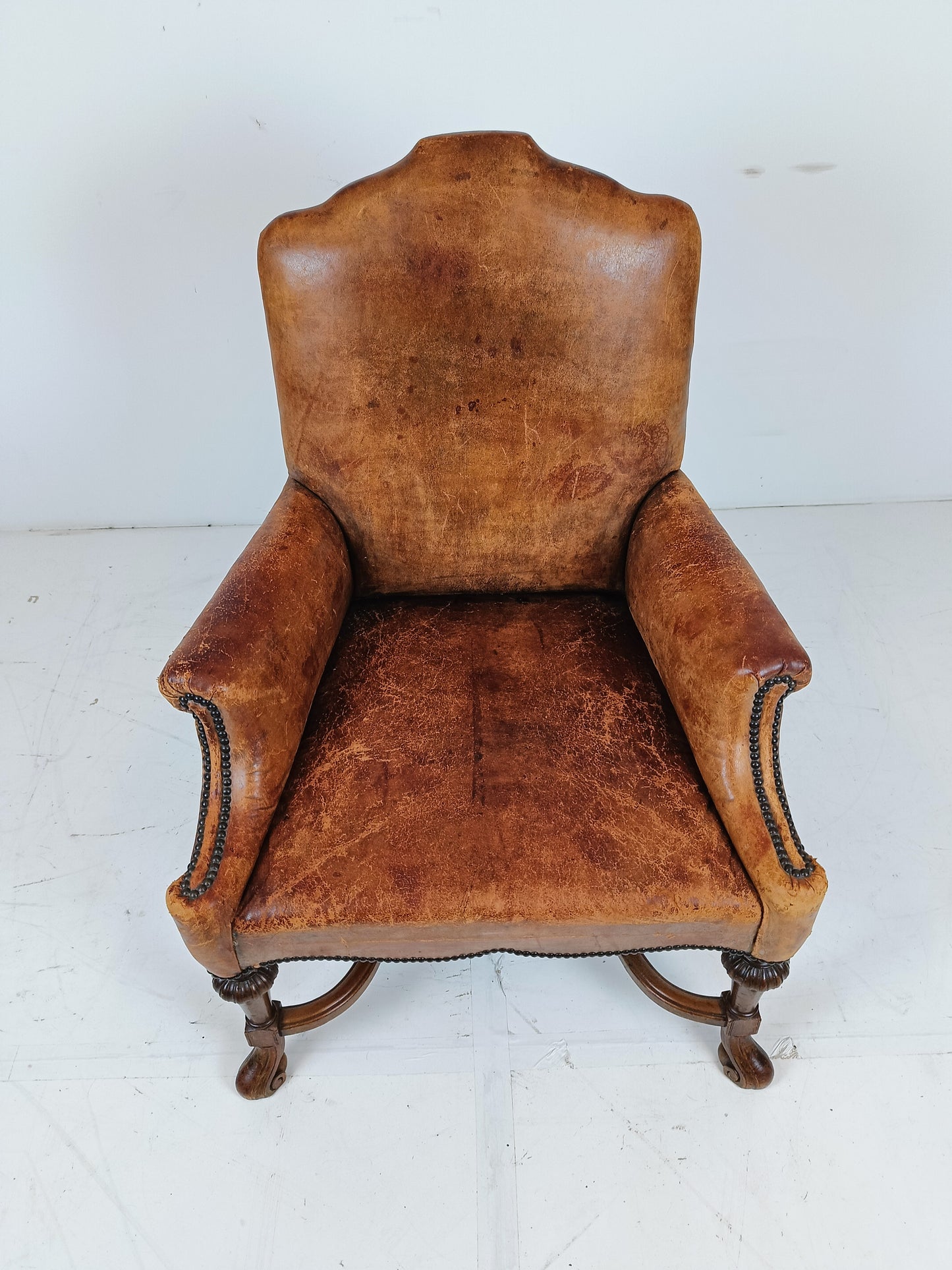 Chippendale Sheep Leather Arm Chair