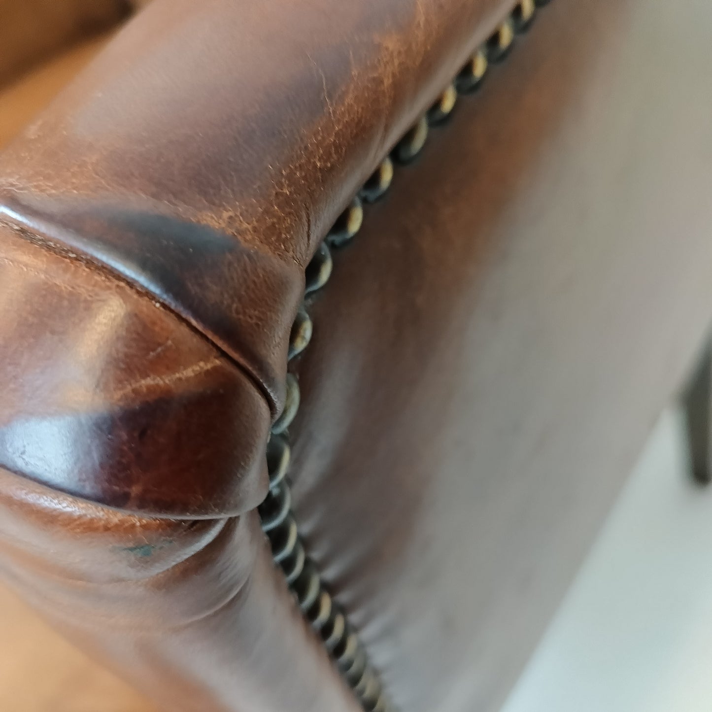 Classic set of leather dining chairs