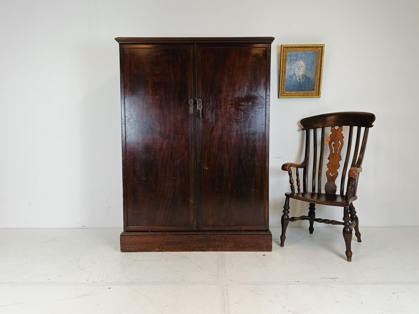 1920s, Mahogany and Oak Compactom Ltd Gentleman's Wardrobe (1)