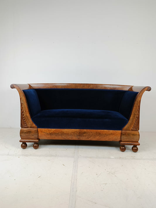 Blue Biedermeier Sofa