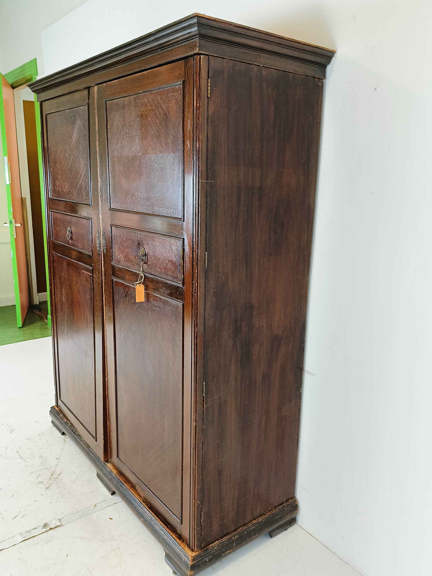 1920s, Mahogany and Oak Compactom Ltd Gentleman's Wardrobe (2)