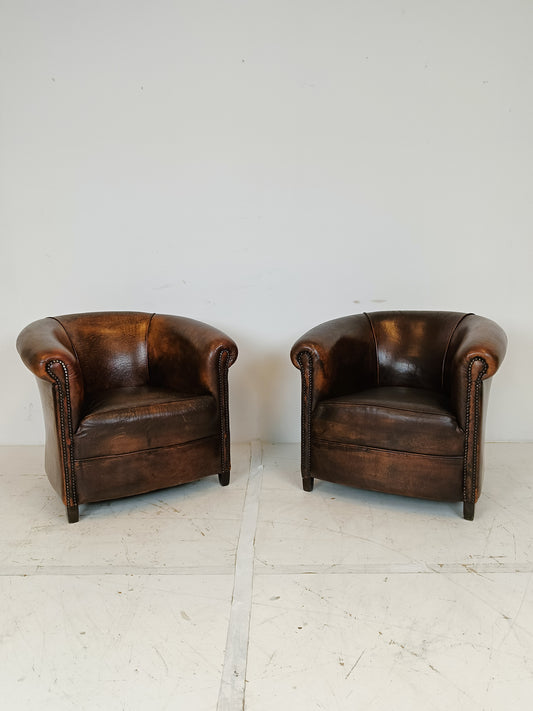 Excellent Set Of Sheep Leather Chairs