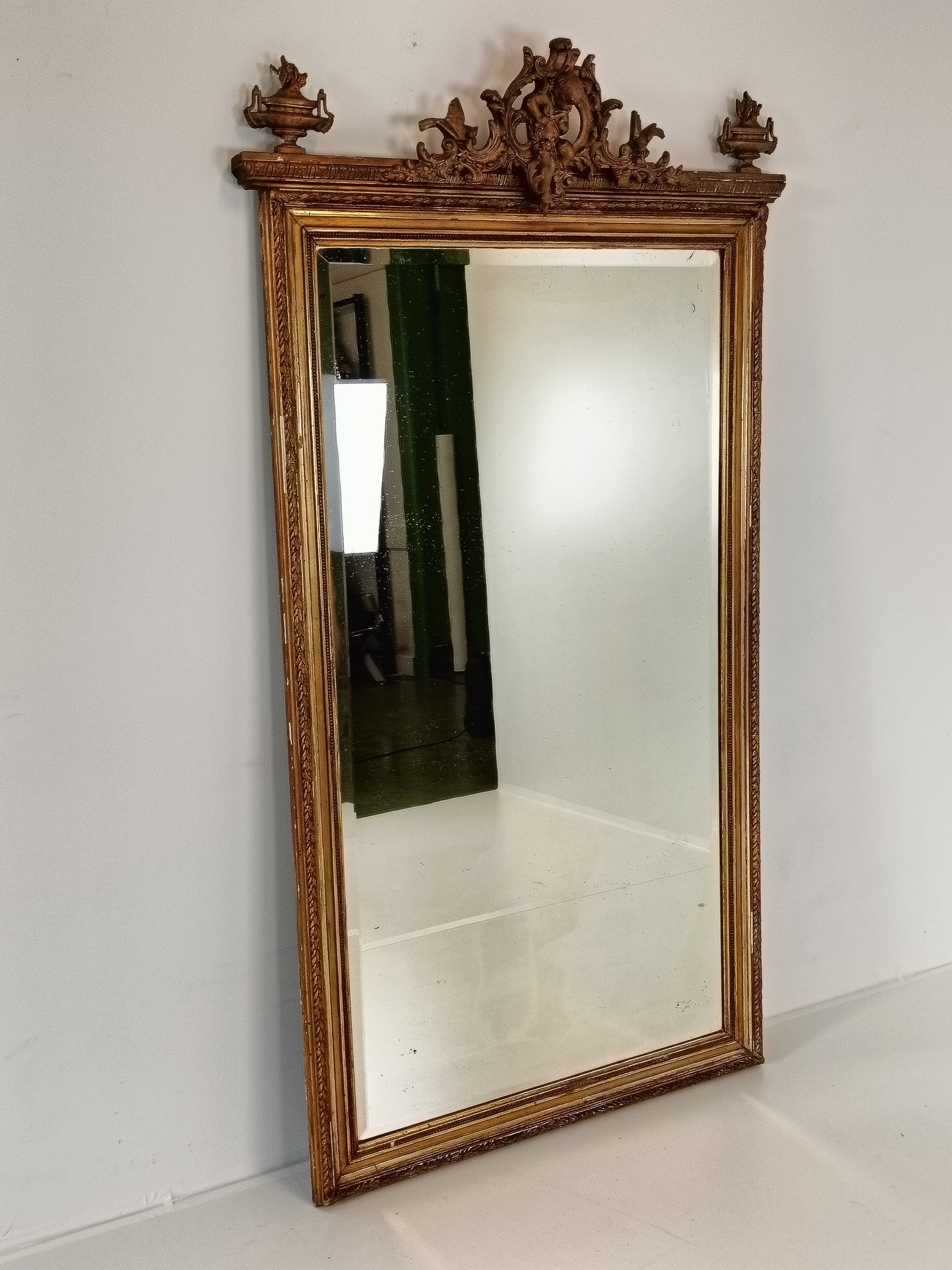 Original French Antique Golden Ornament Mirror