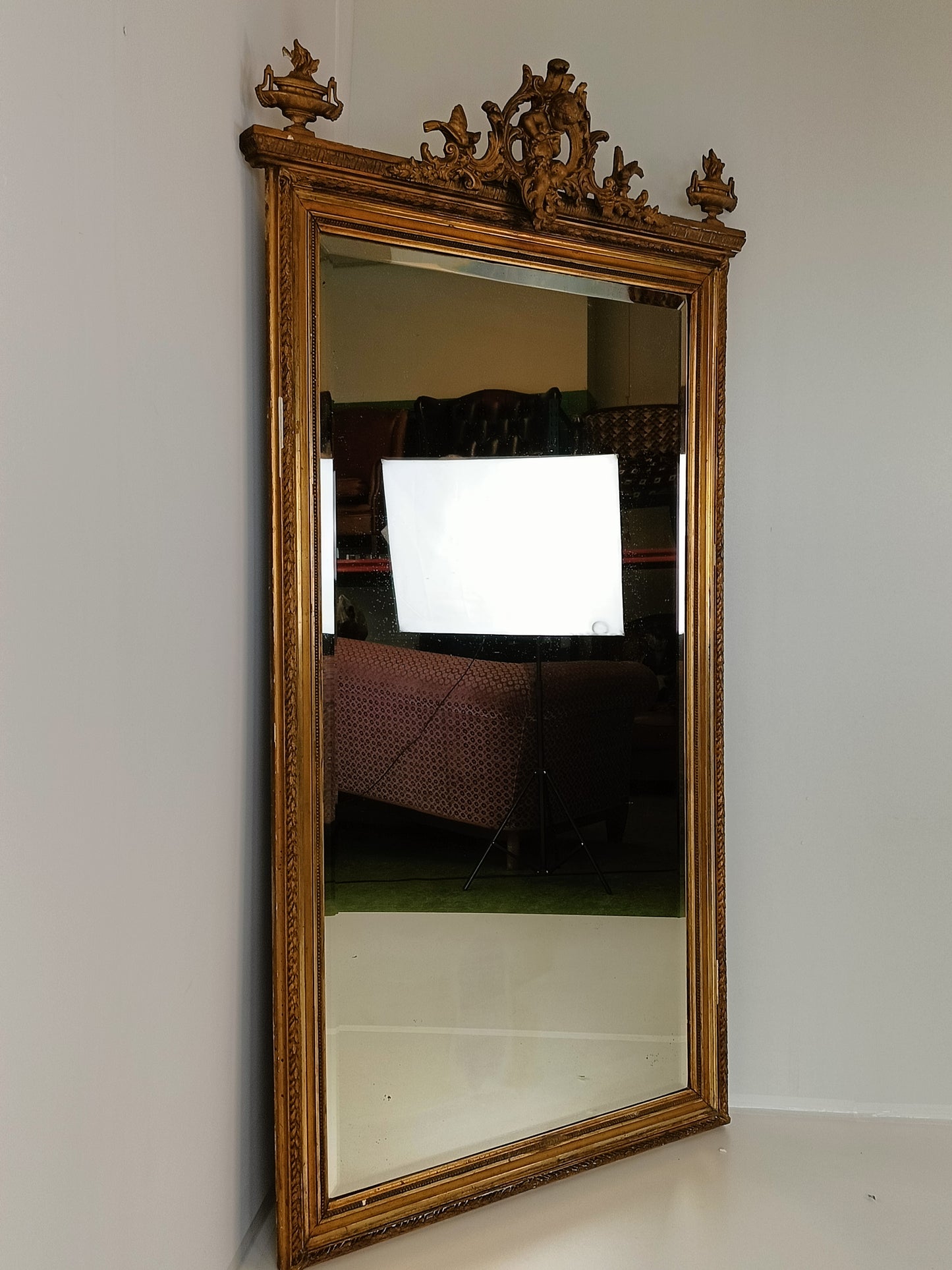 Original French Antique Golden Ornament Mirror