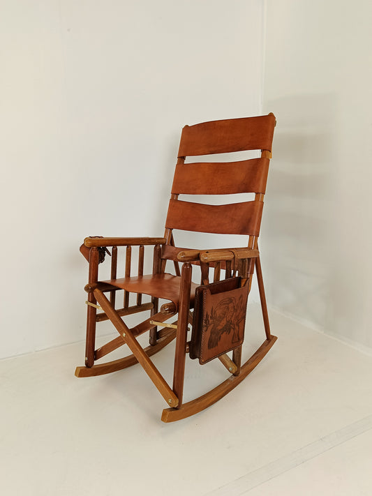 Safari Rocking Chair With Leather