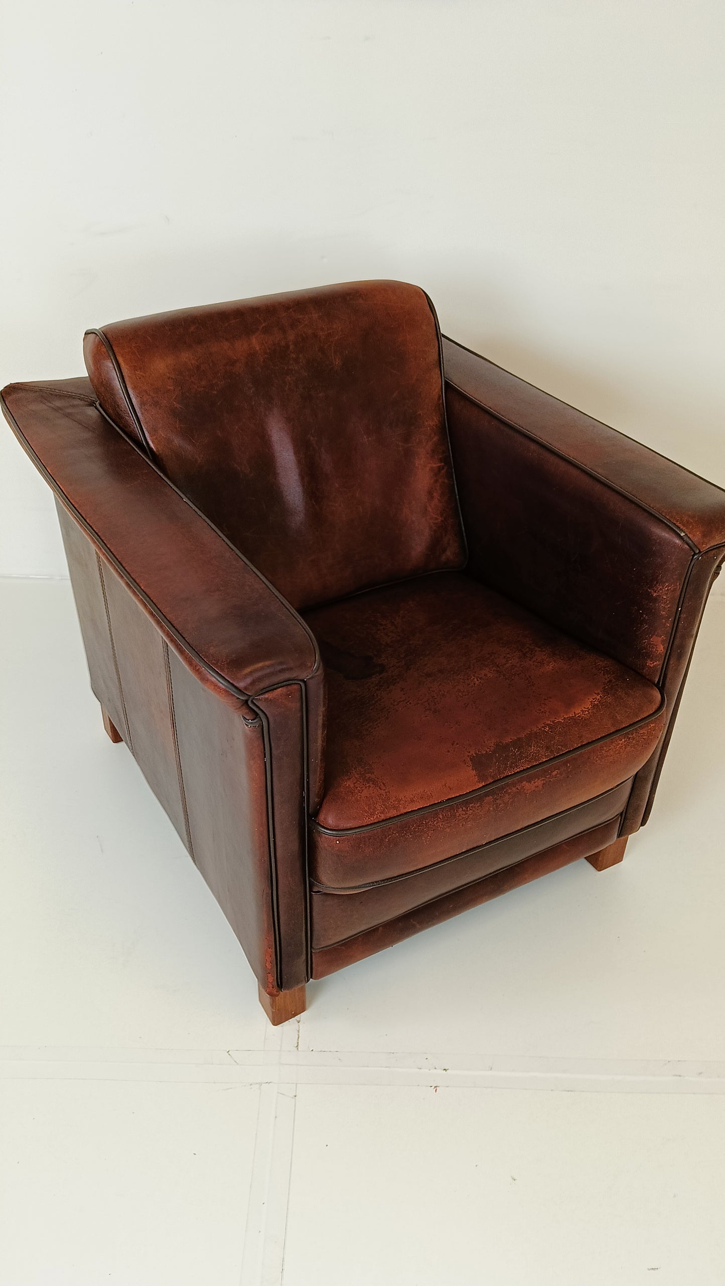 Art Deco Sheep Leather Arm Chair