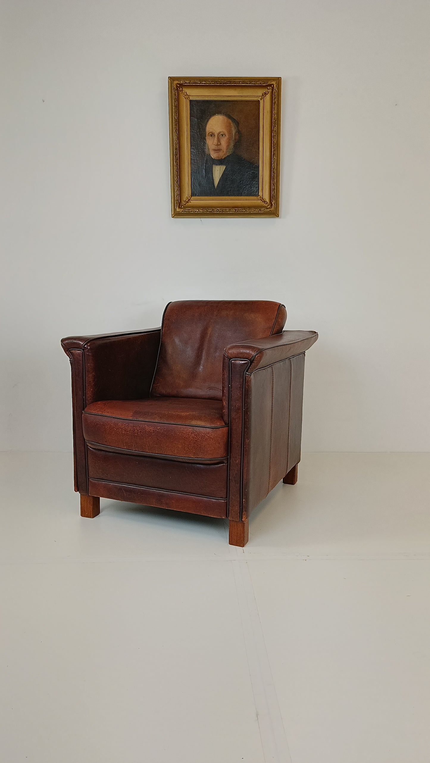 Art Deco Sheep Leather Arm Chair