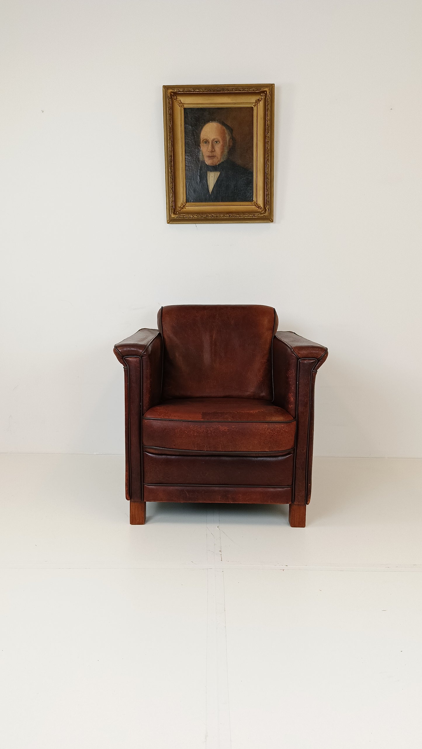 Art Deco Sheep Leather Arm Chair