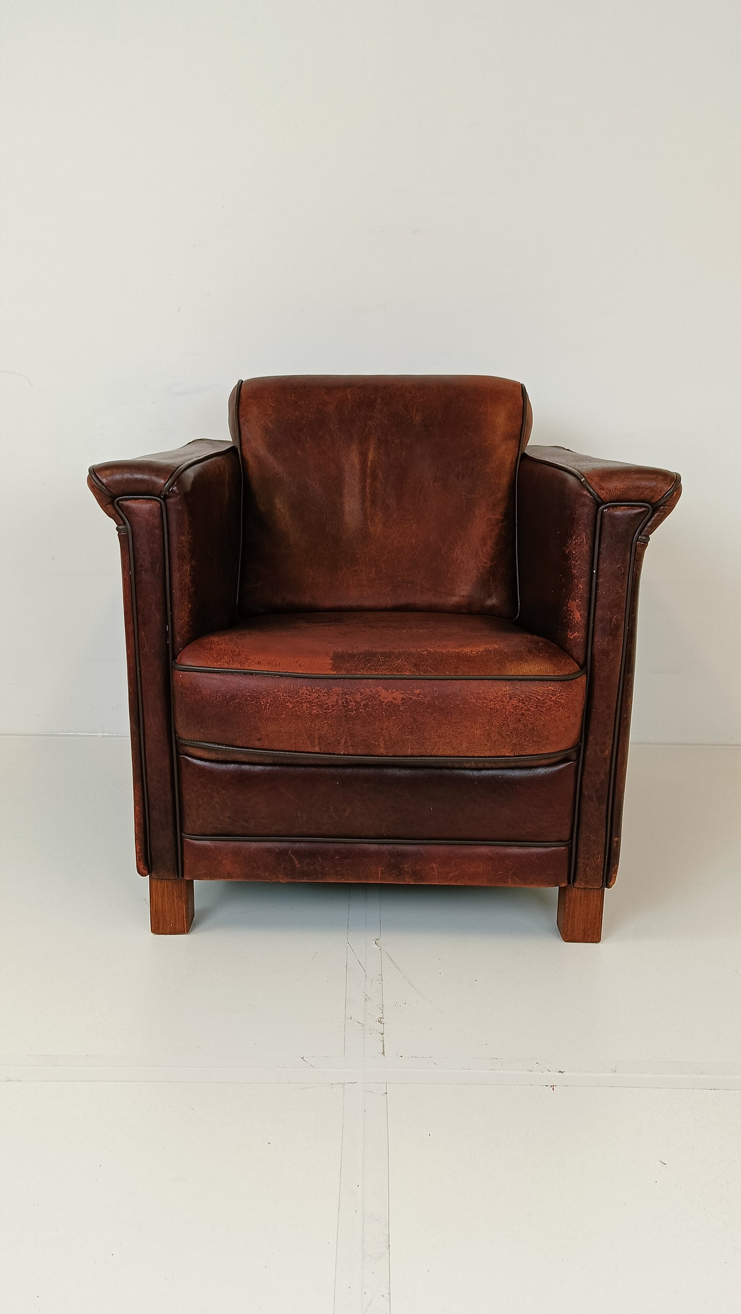 Art Deco Sheep Leather Arm Chair