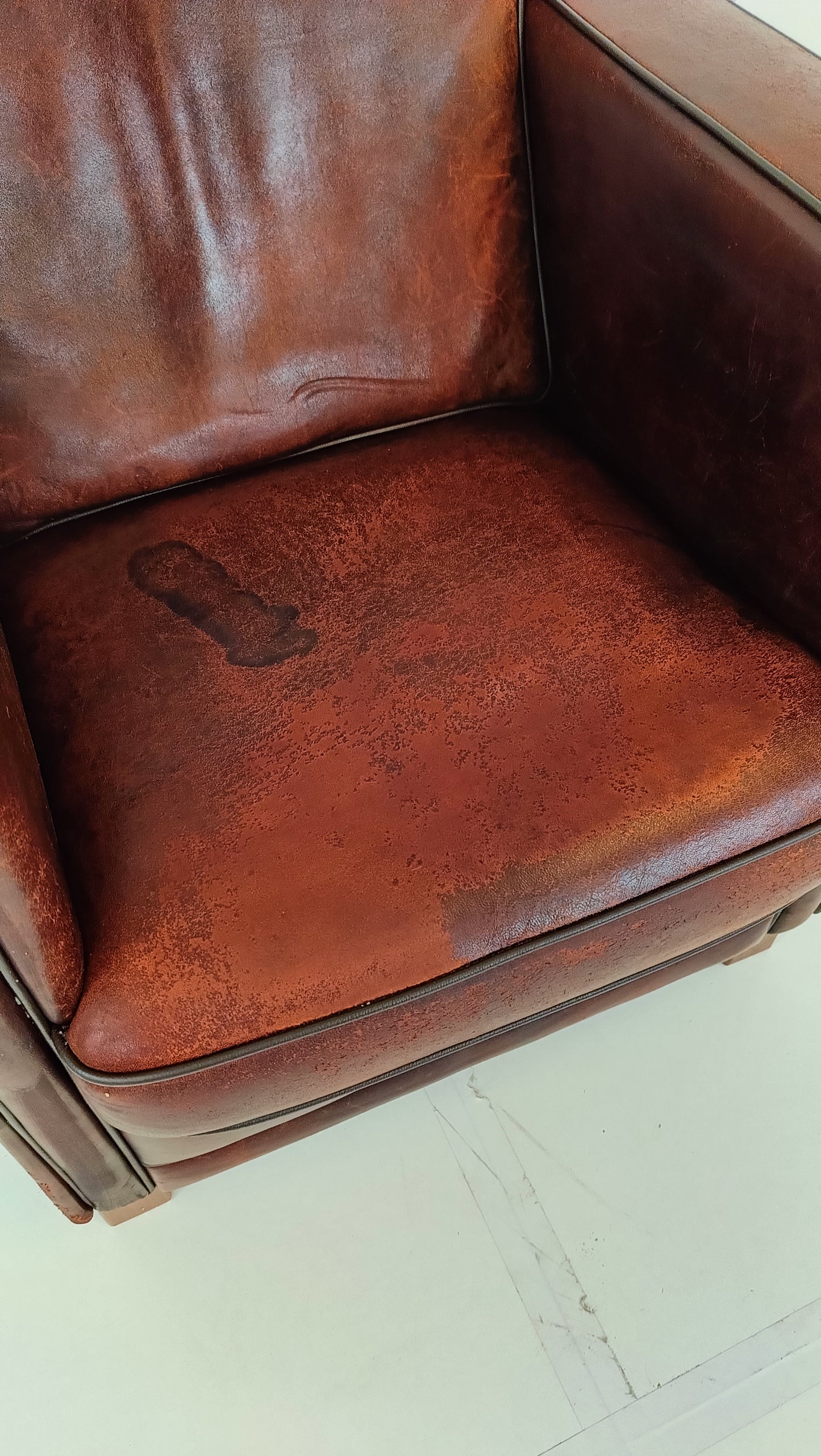 Art Deco Sheep Leather Arm Chair