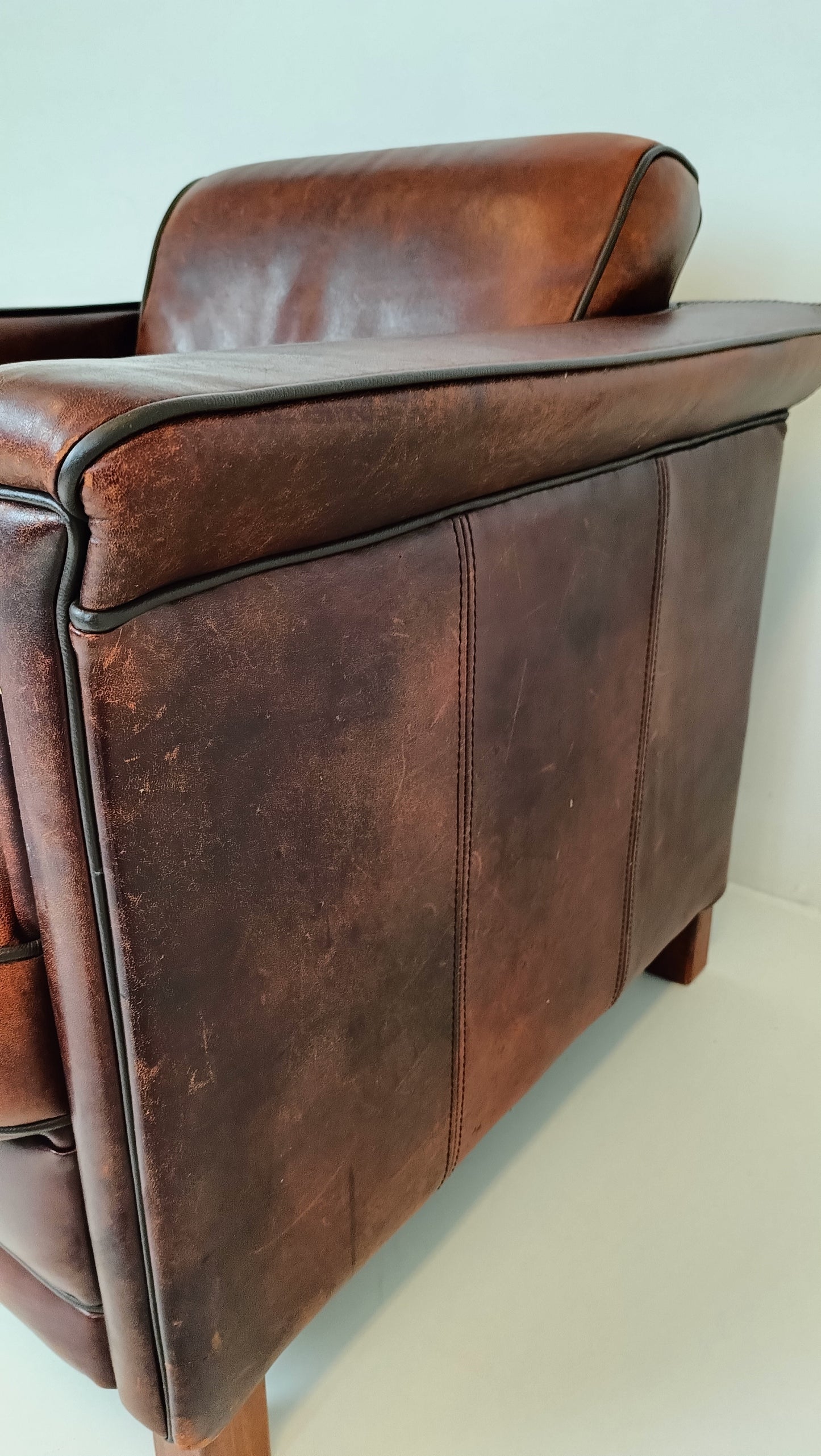 Art Deco Sheep Leather Arm Chair