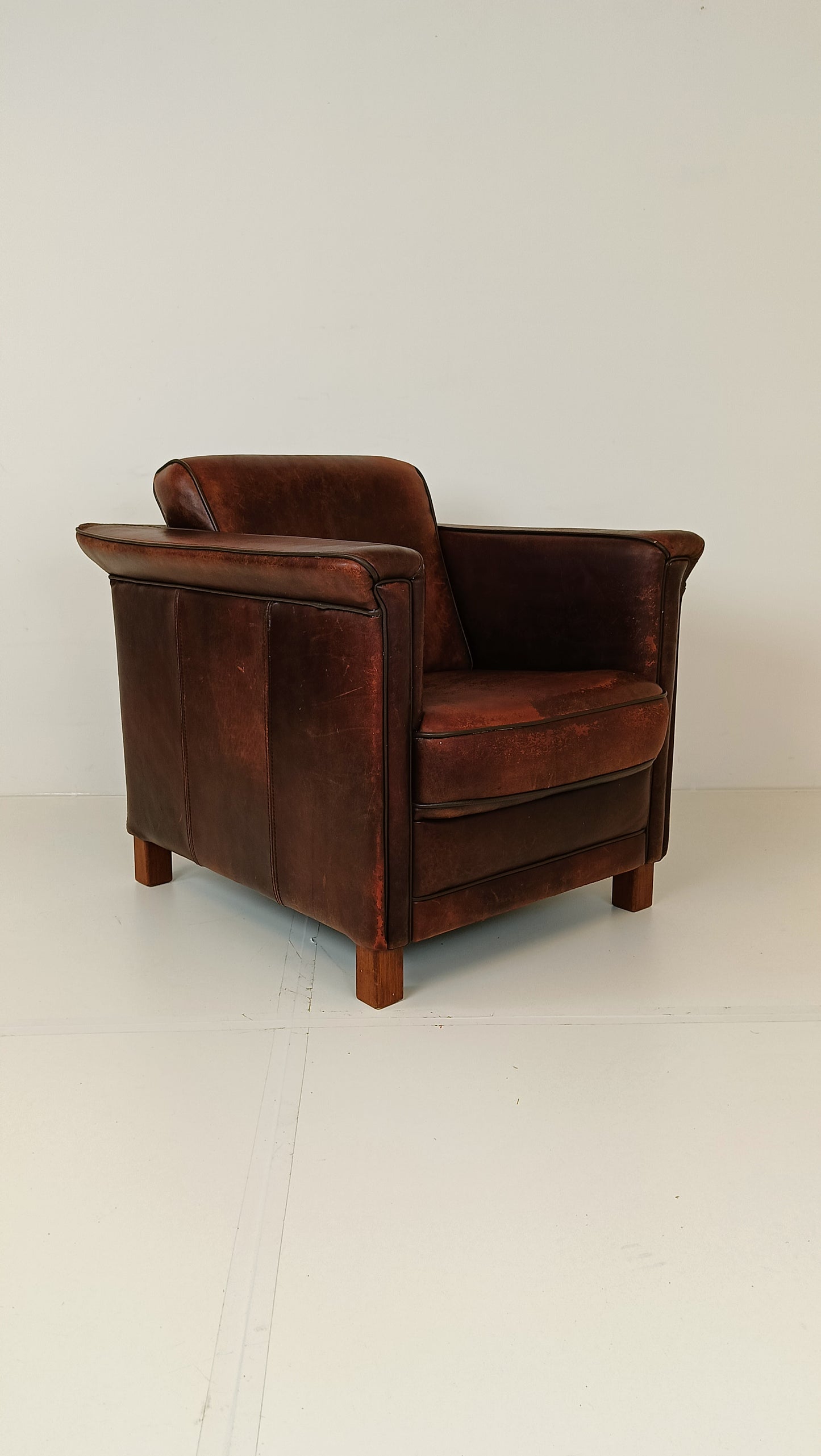 Art Deco Sheep Leather Arm Chair