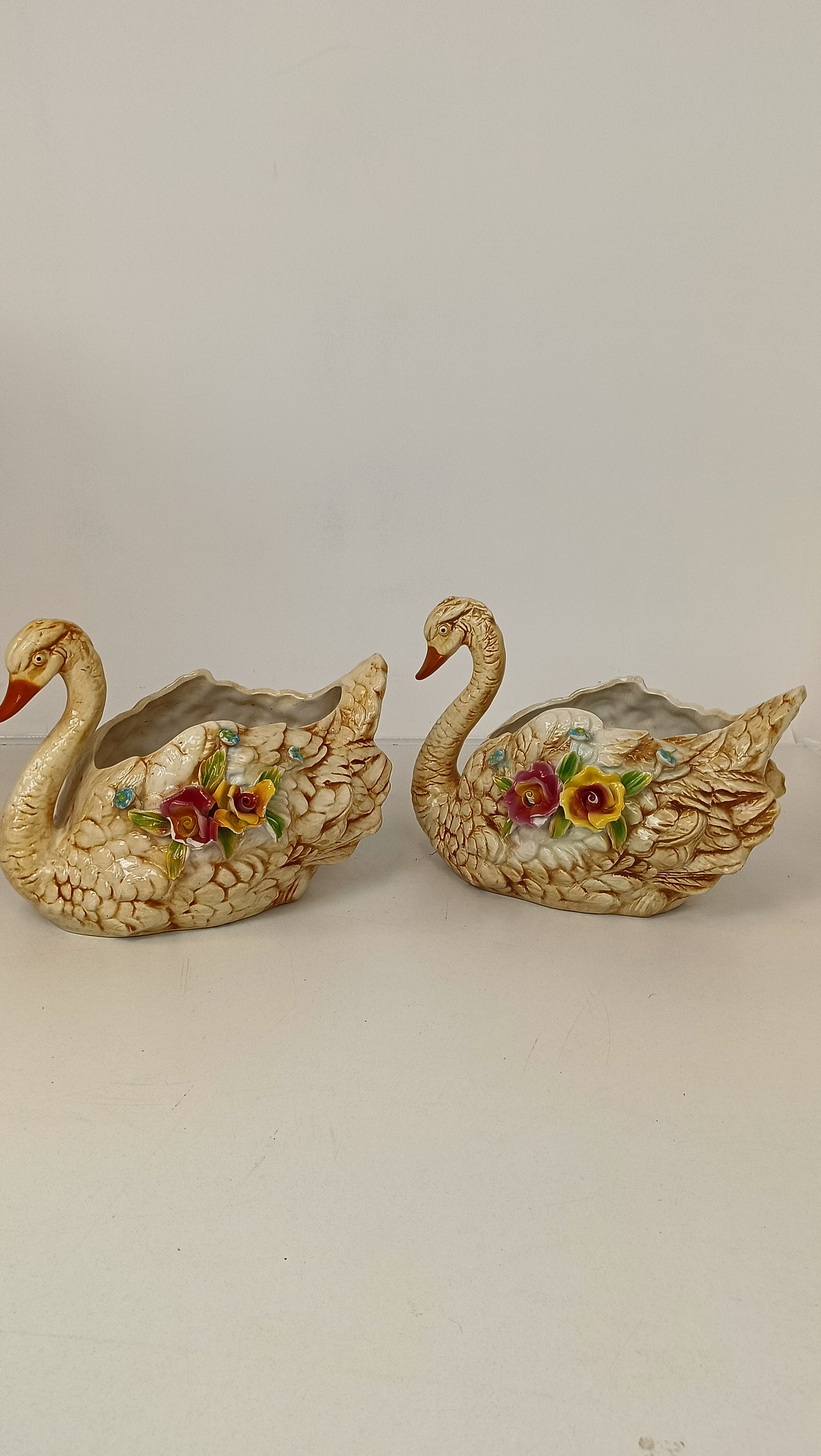 Amazing Garden Swan Glazed Pots