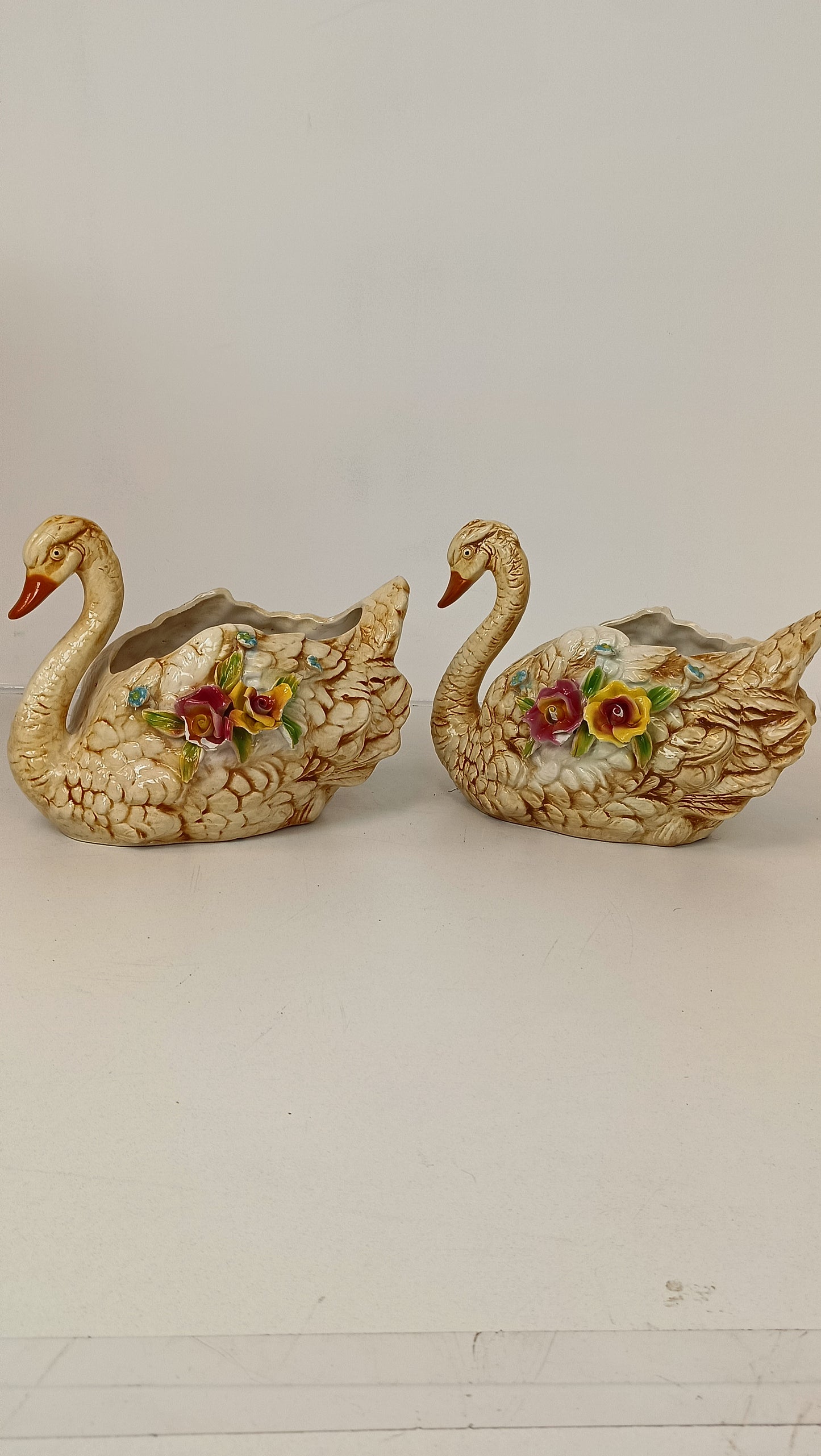 Amazing Garden Swan Glazed Pots