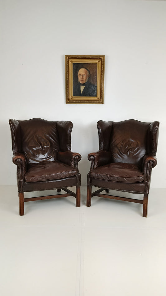 Set Of Bovine Leather Chairs