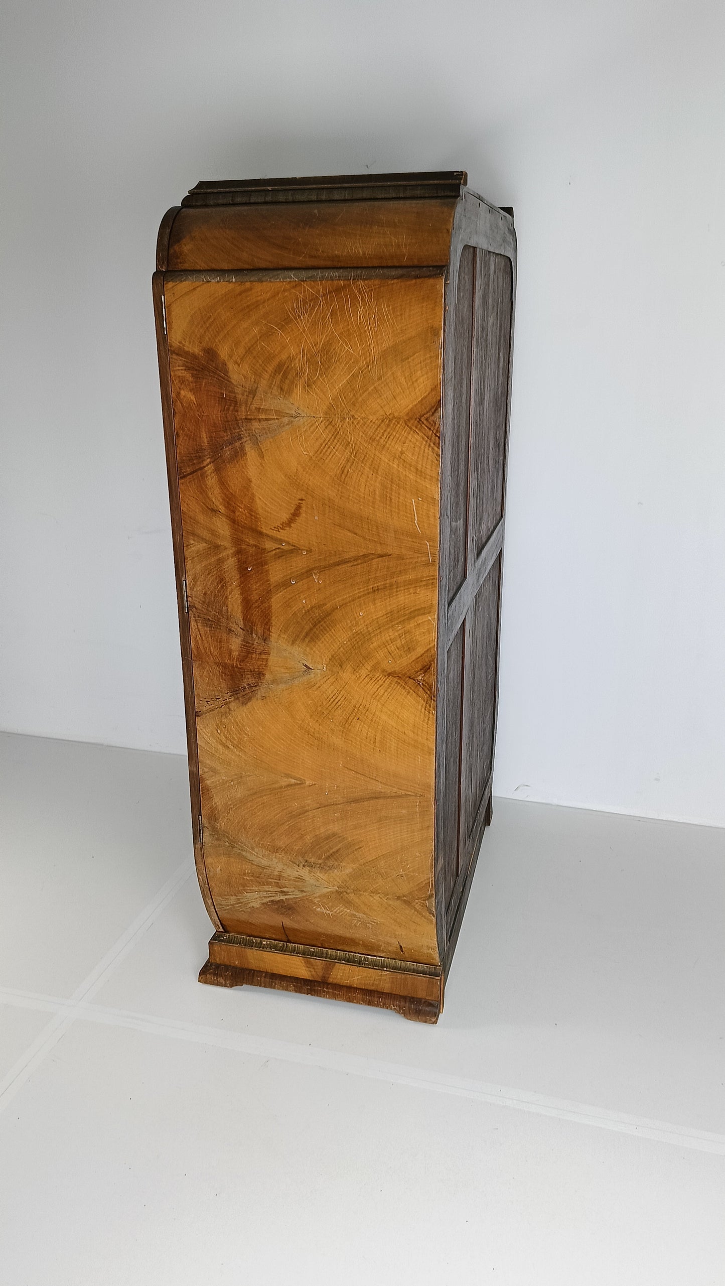 Stunning English Art Deco Burrnut Wardrobe