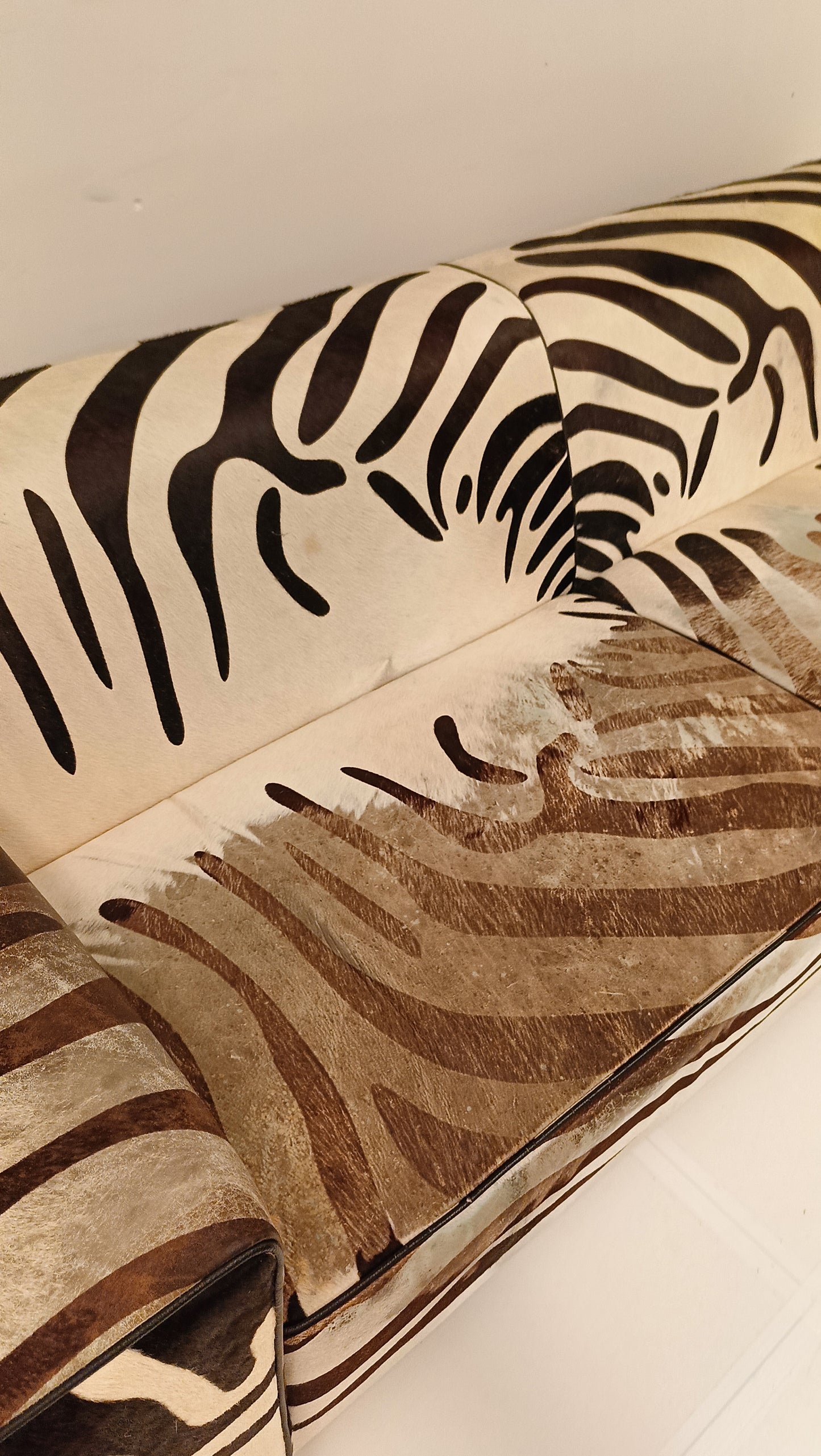 One Of A Kind Vintage Zebra Style Sofa