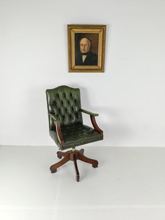 Chesterfield Desk Chair Deep Green