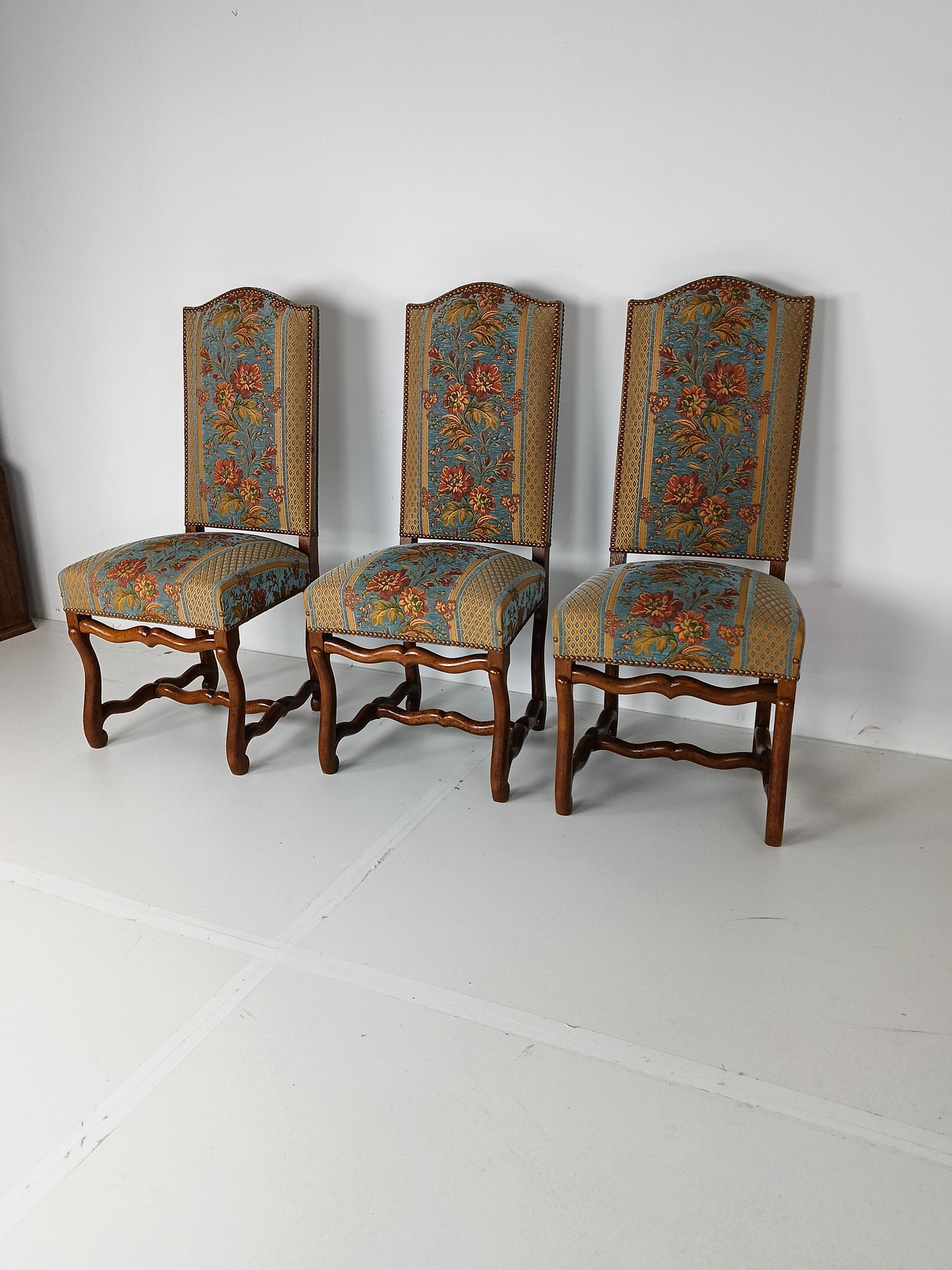 Beech Os De Mouton Tapestry Chairs (set of 6)