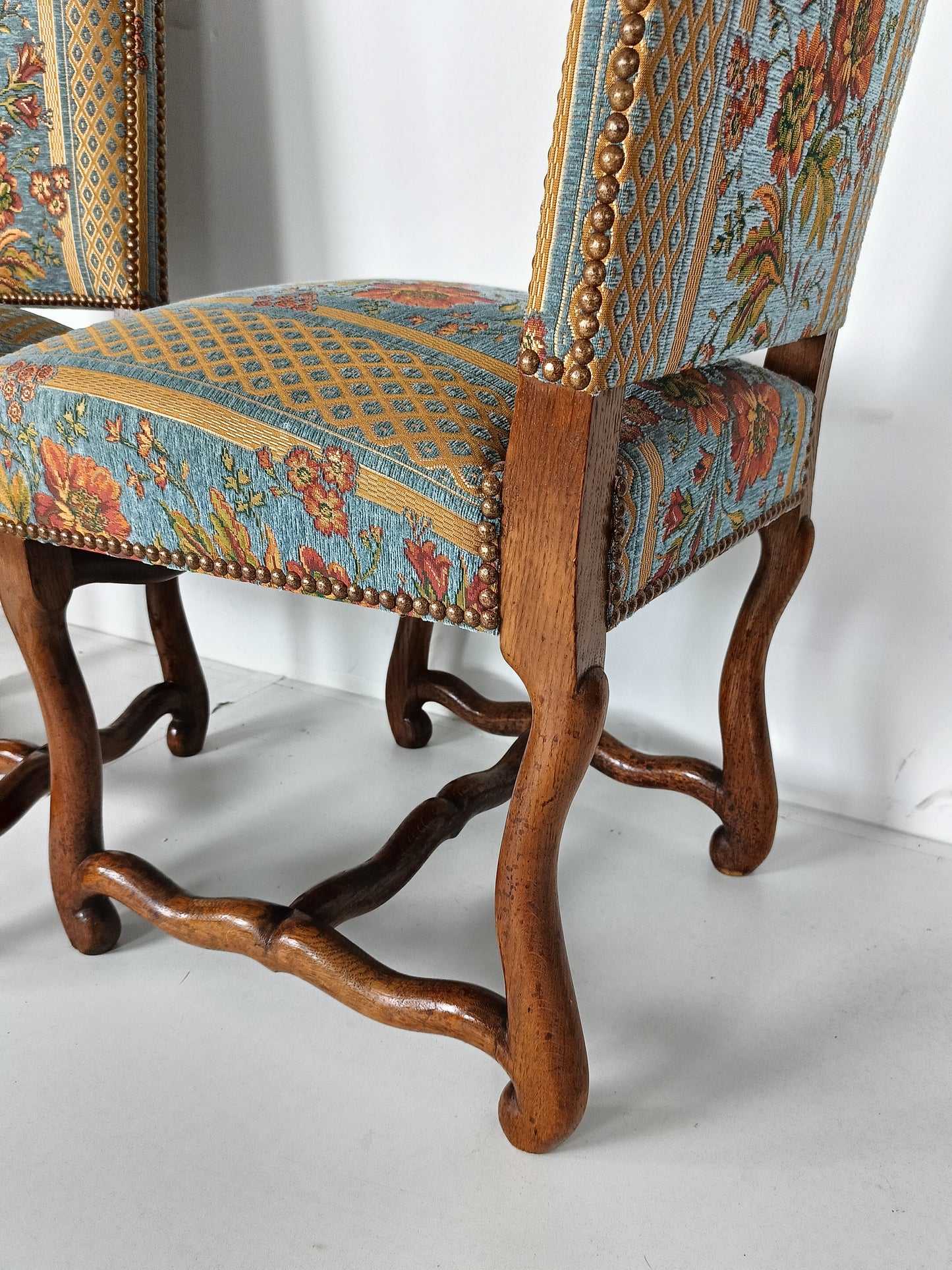 Beech Os De Mouton Tapestry Chairs (set of 6)